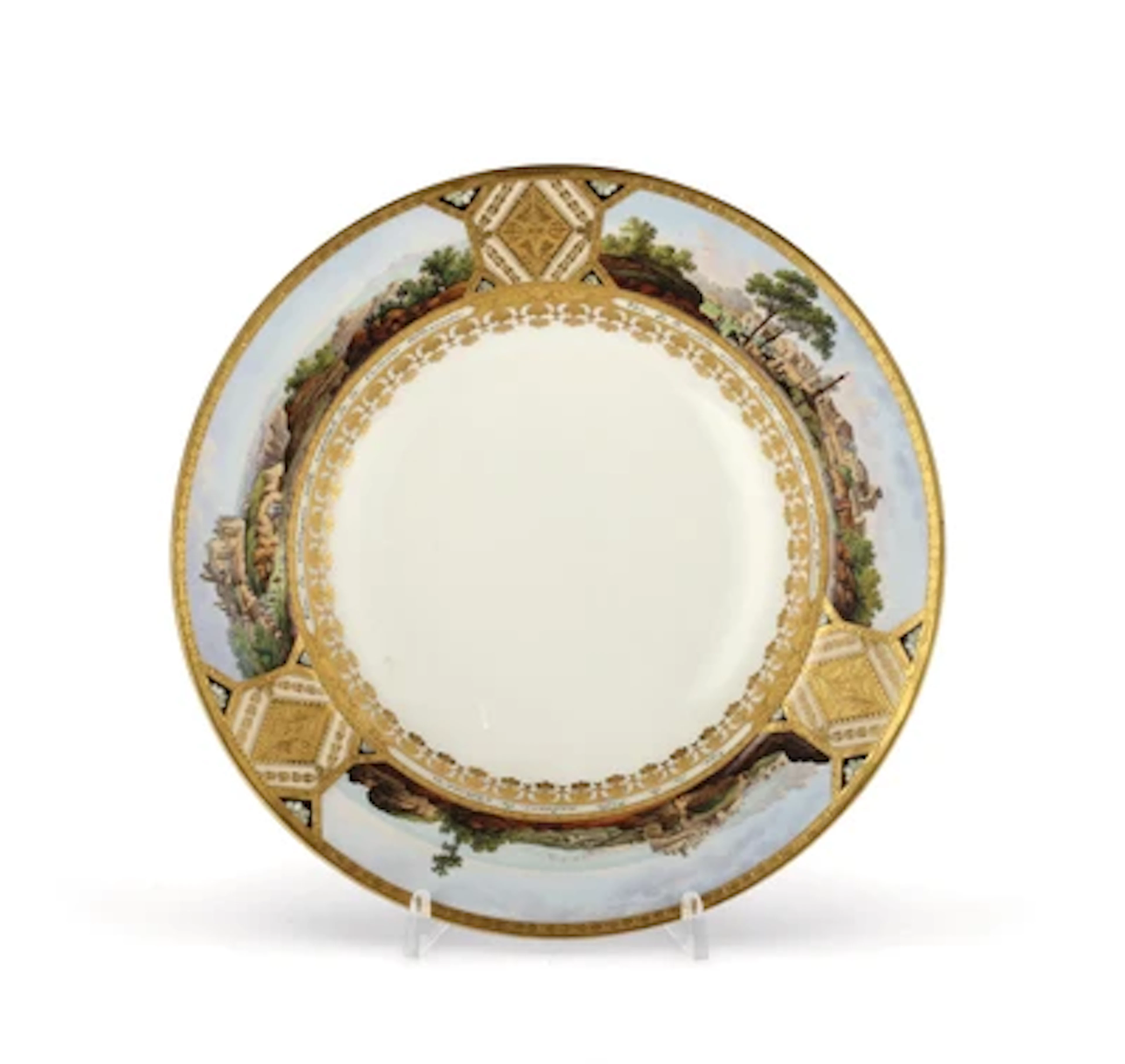 A Panorama Plate with Views of Southern Italy, Imperial Porcelain
