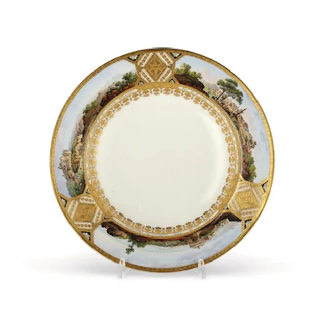 A Panorama Plate with Views of Southern Italy, Imperial Porcelain