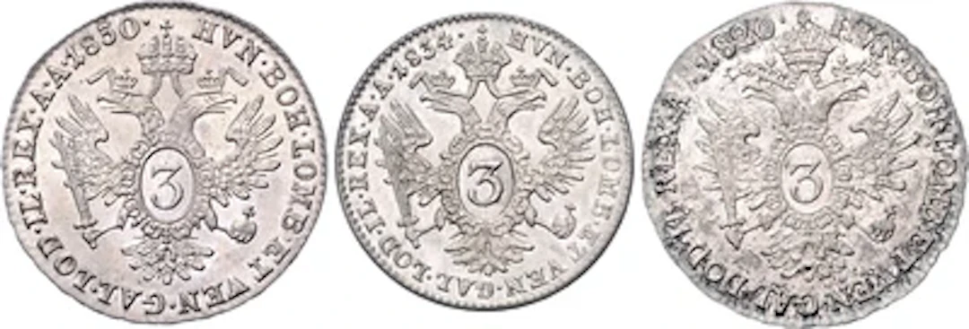Franz I.- 3 Kreuzer Münzstätte Wien