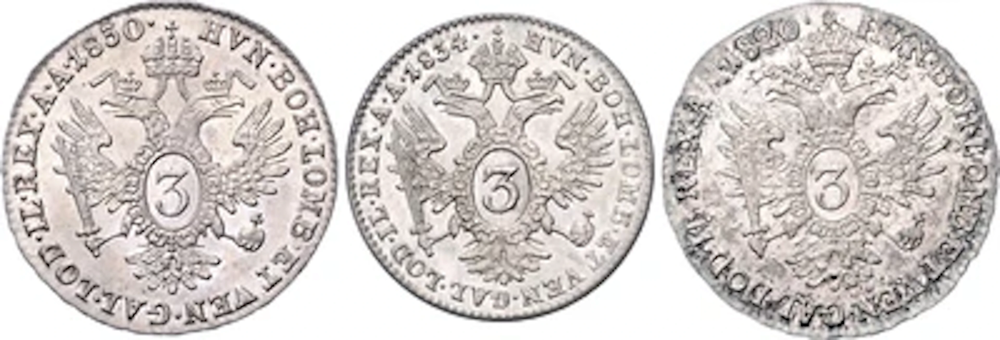 Franz I.- 3 Kreuzer Münzstätte Wien