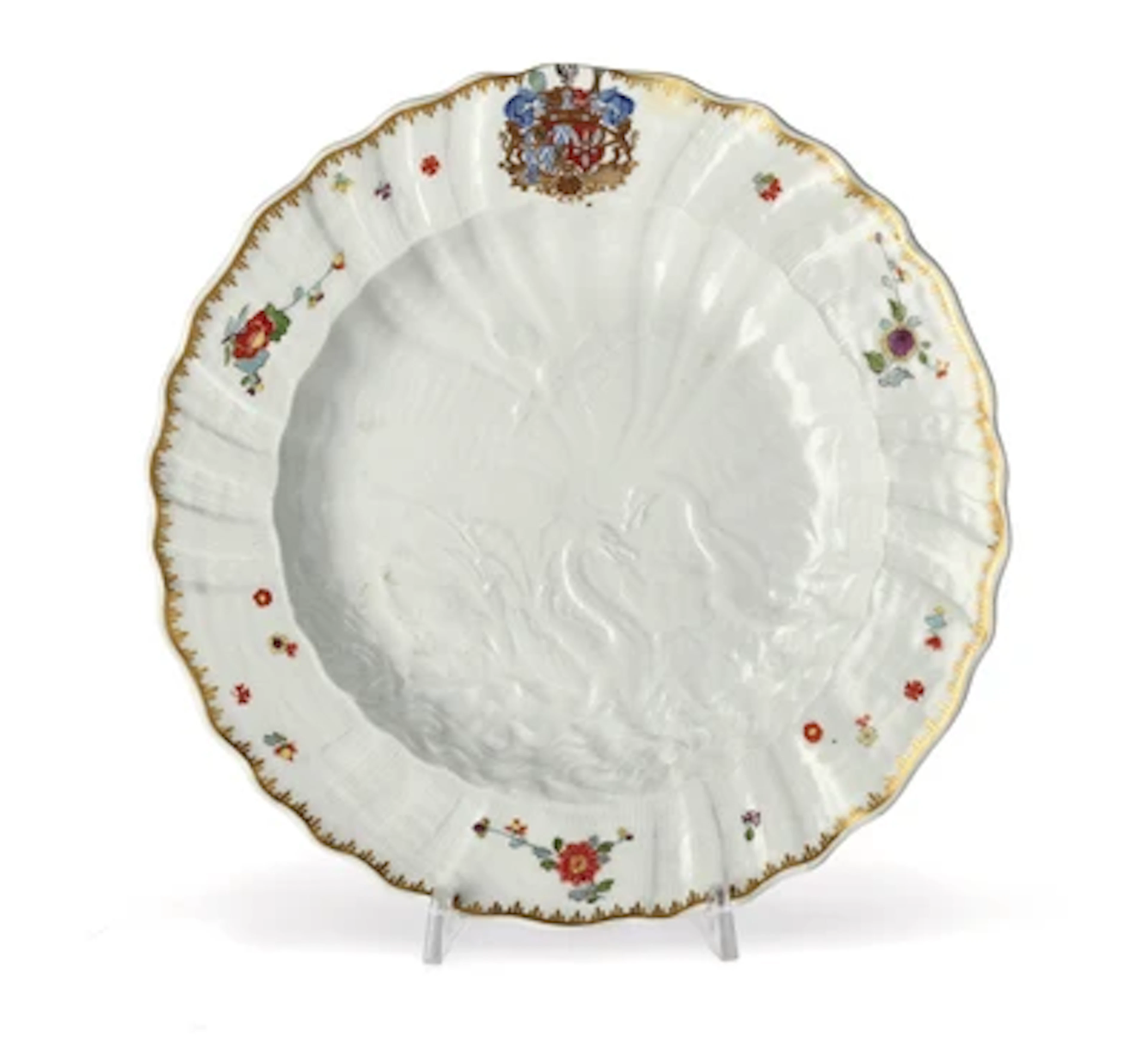 A Dinner Plate from the Swan Service for Count Heinrich von Brühl
