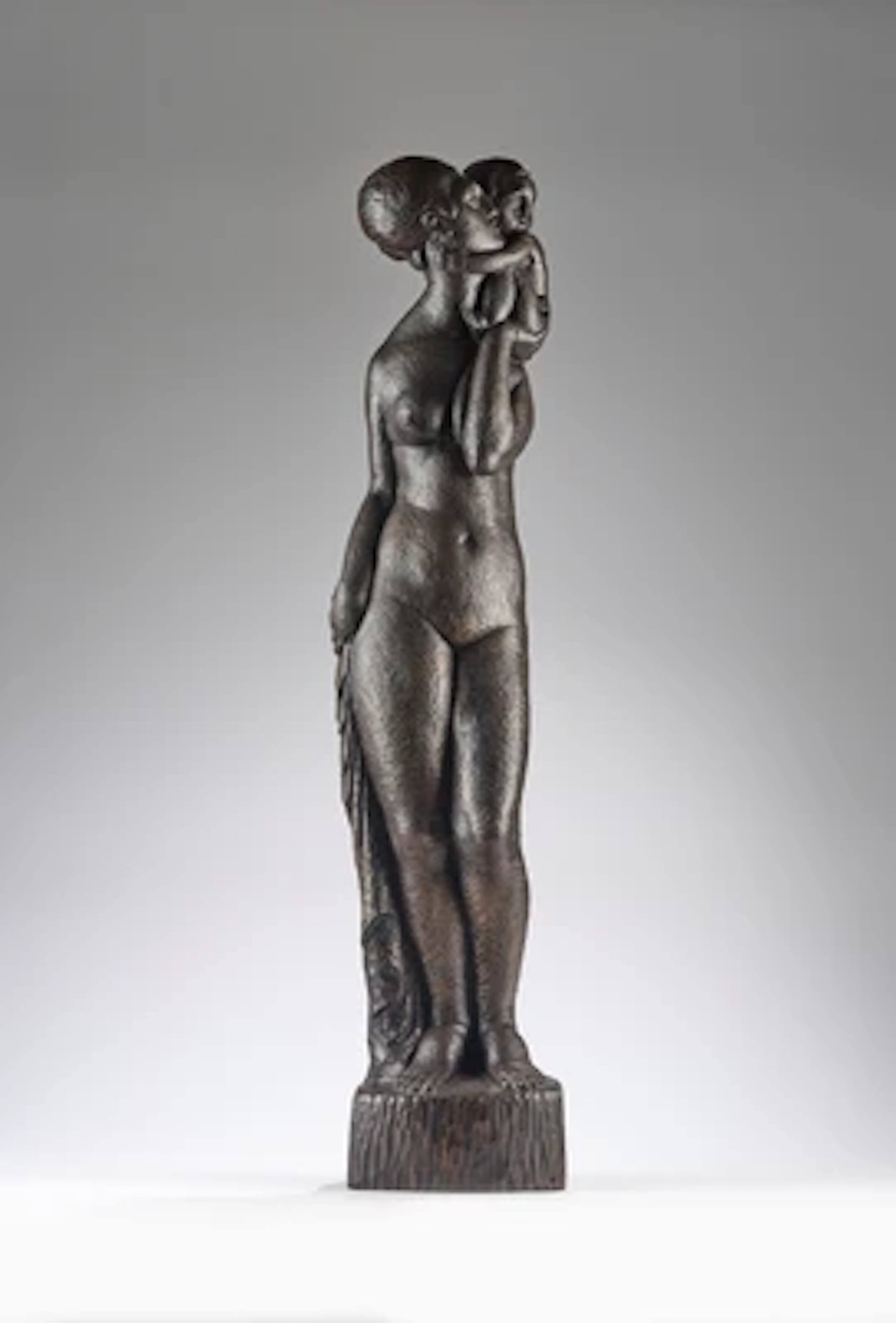 Toma Rosandic (Split, 1878-1958), Bronzeskulptur: Mutter mit Kind, Entwurf: um 1917, spätere Ausführung