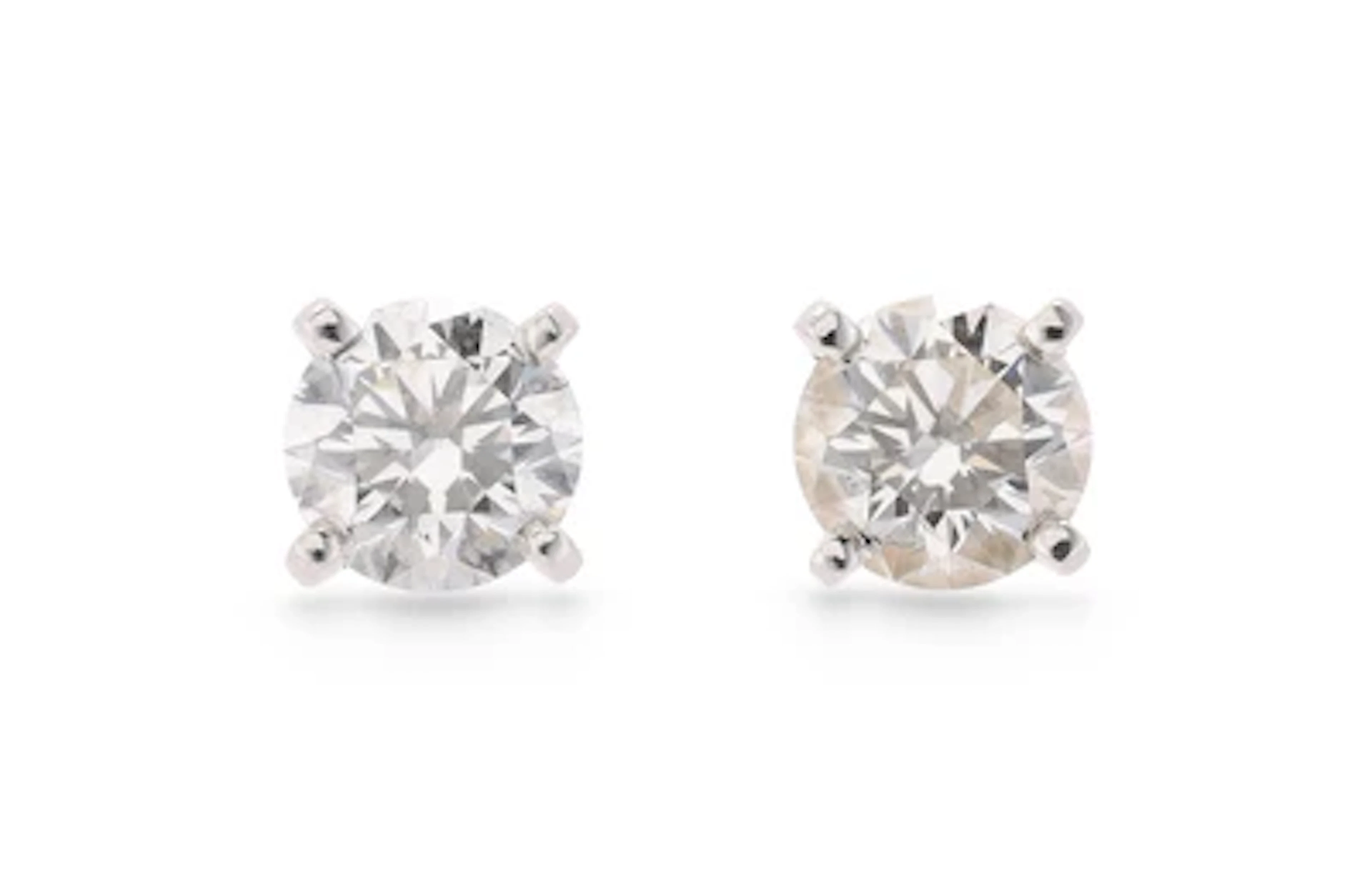 Cartier diamond solitaire stud earrings 1.05 ct