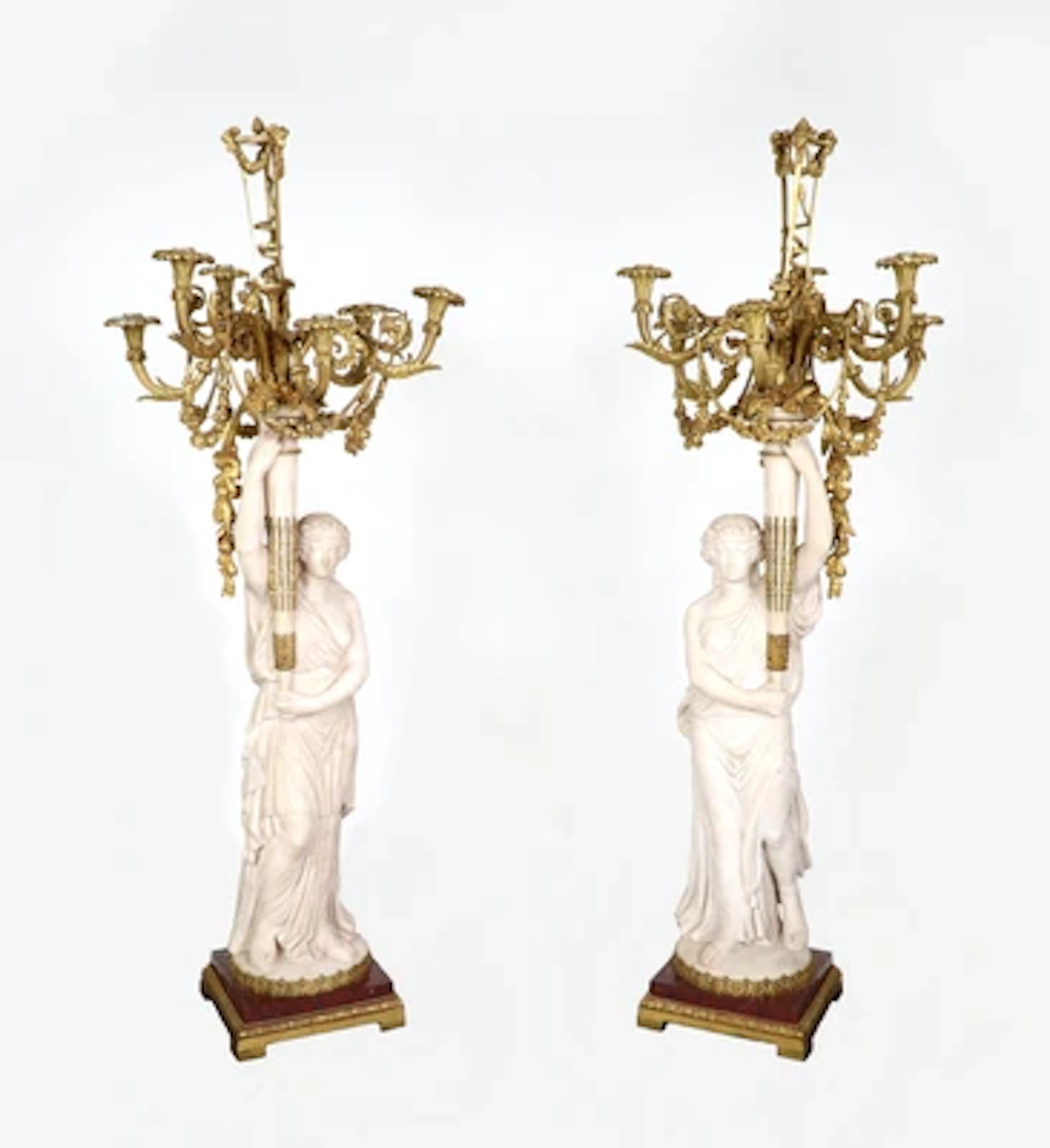 Paar Französische Kandelaber nach Jean-François Lorta, um 1900