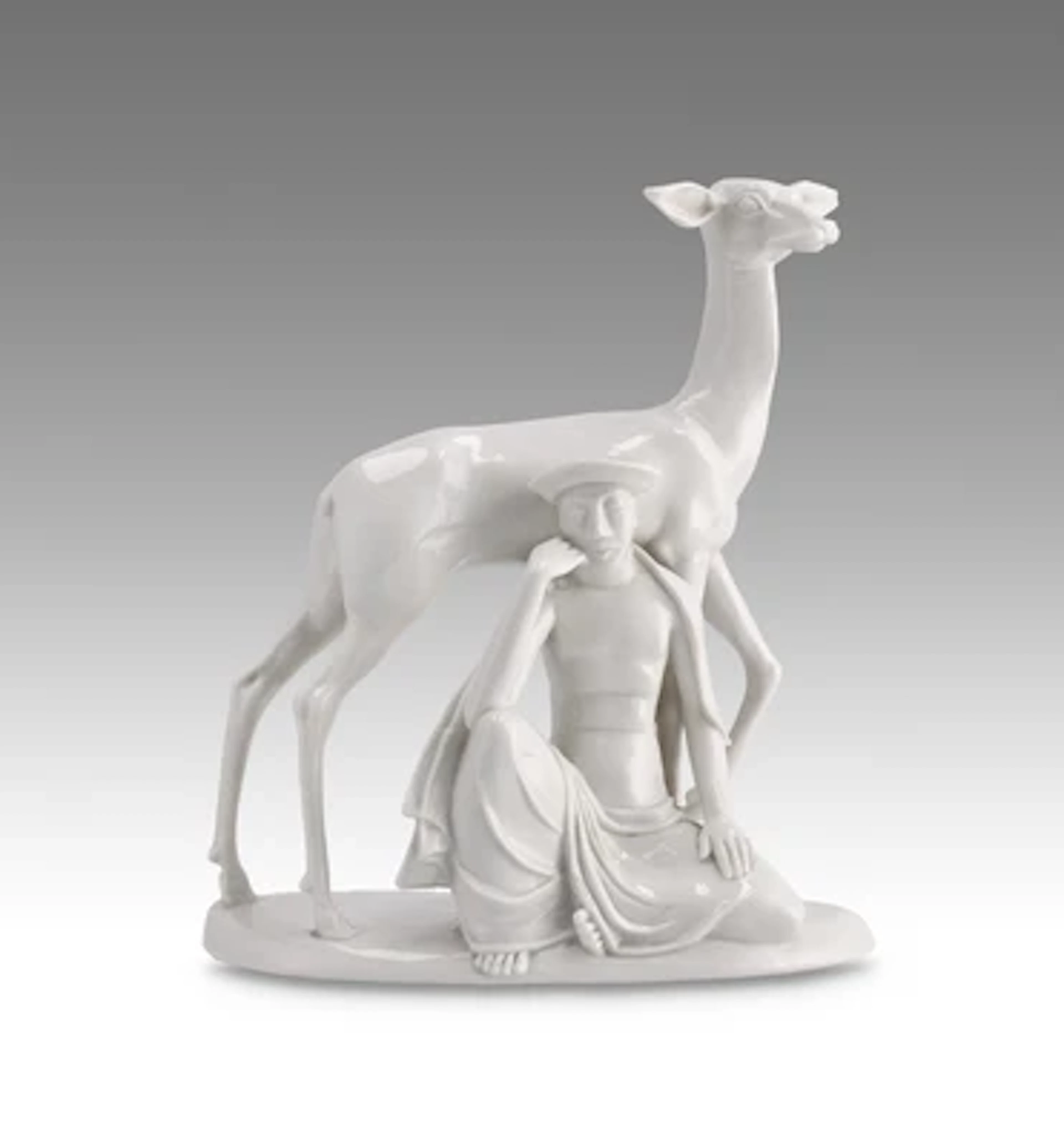 Joseph Wackerle, a philosopher and gazelle, model number 566, Porzellanmanufaktu