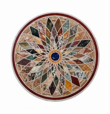 Runde Pietra-Dura-Tischplatte, Italien, wohl 19. Jahrhundert