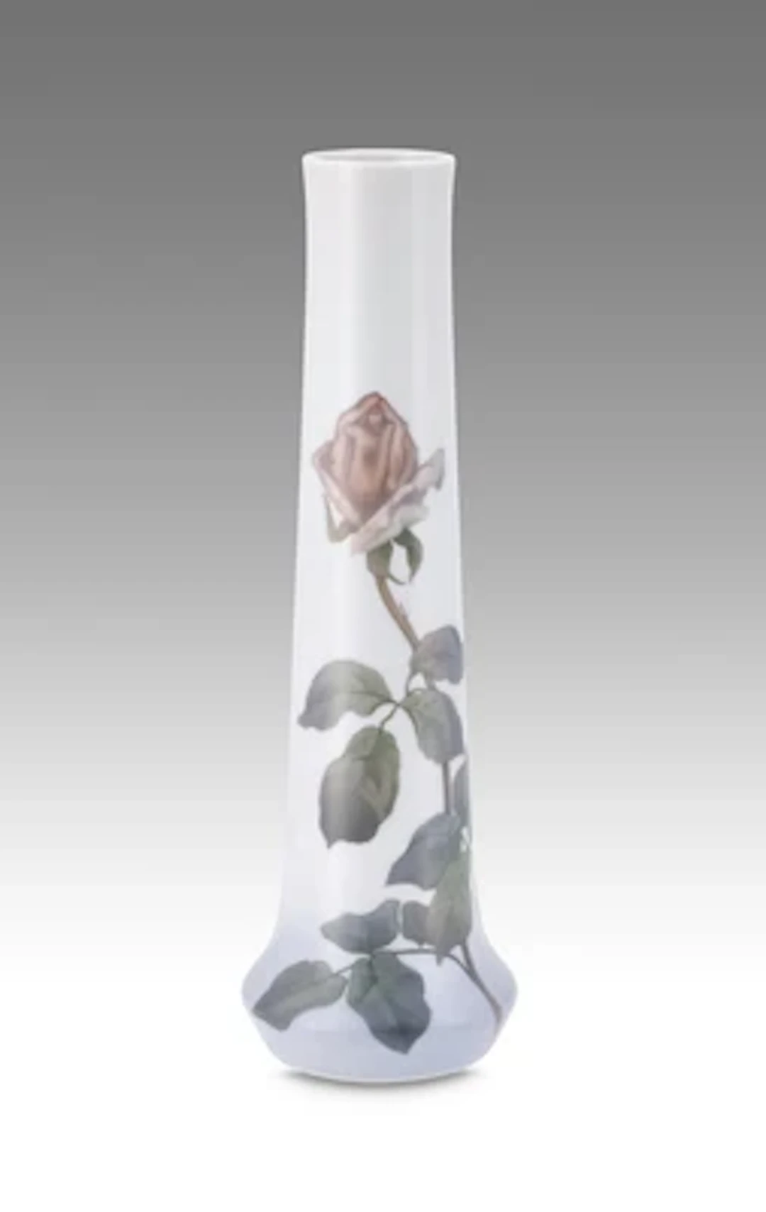 A vase with rose decoration, Royal Copenhagen