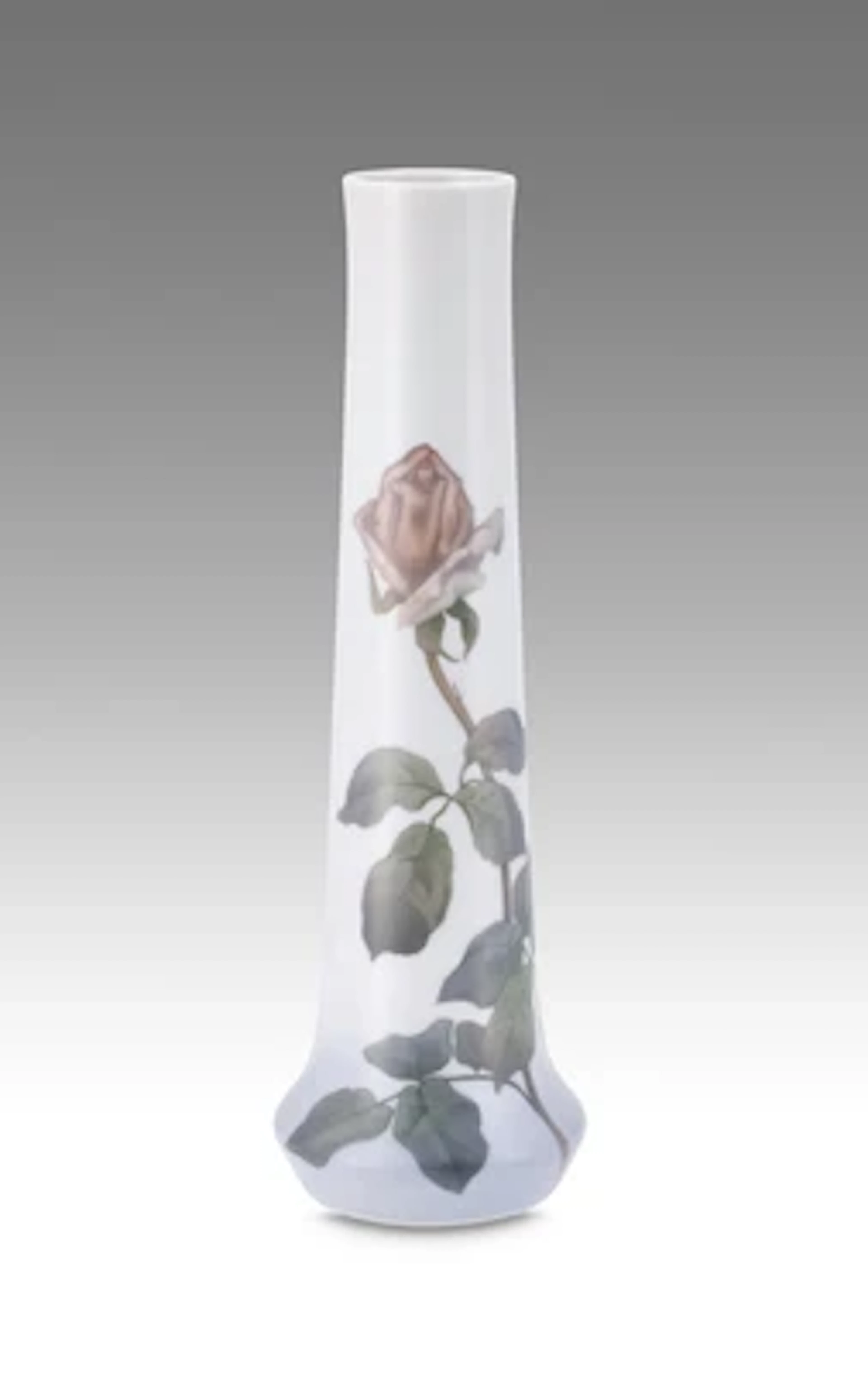 A vase with rose decoration, Royal Copenhagen