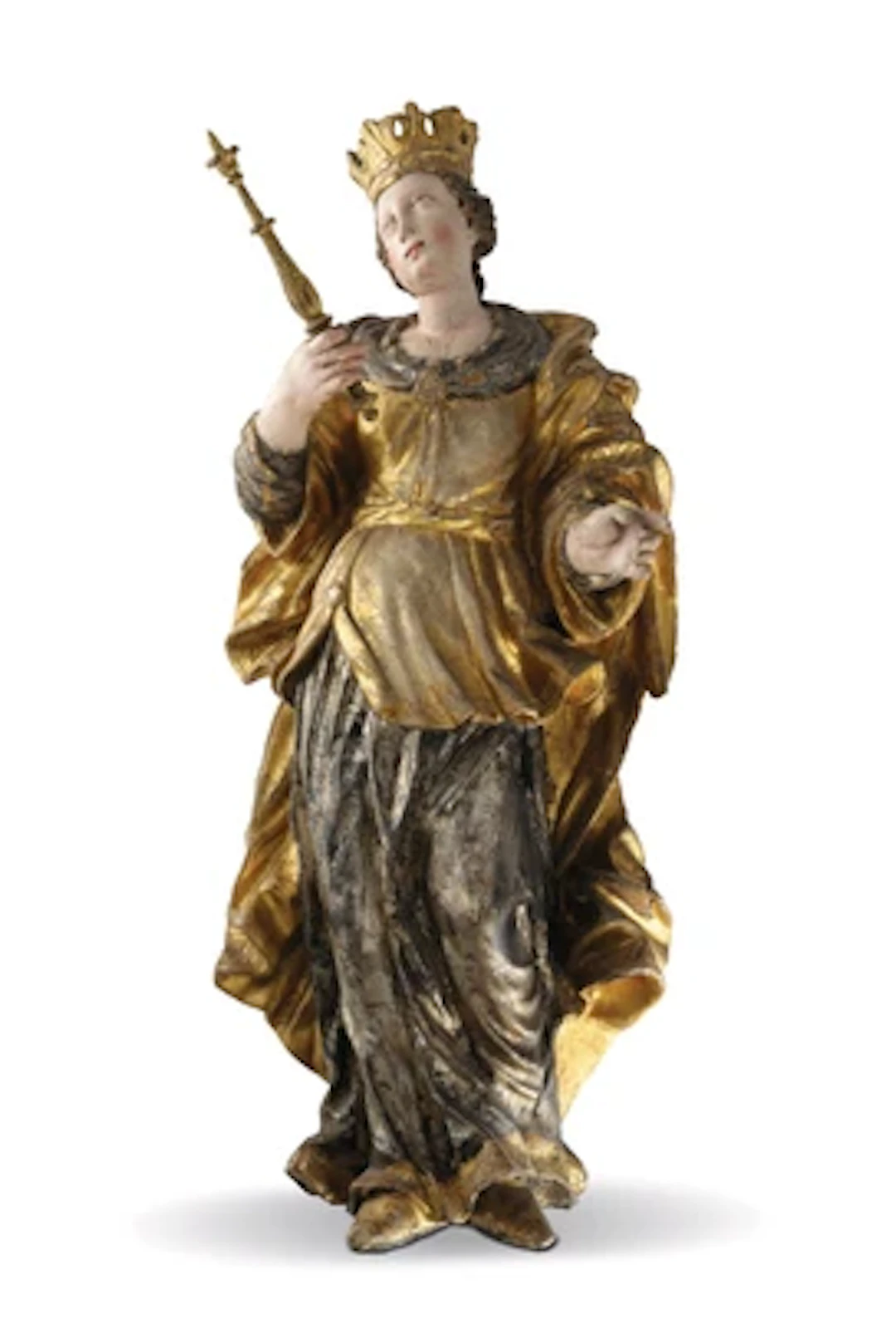 A Baroque Female Saint with Crown and Sceptre, Southern Germany, c. 1700–1720