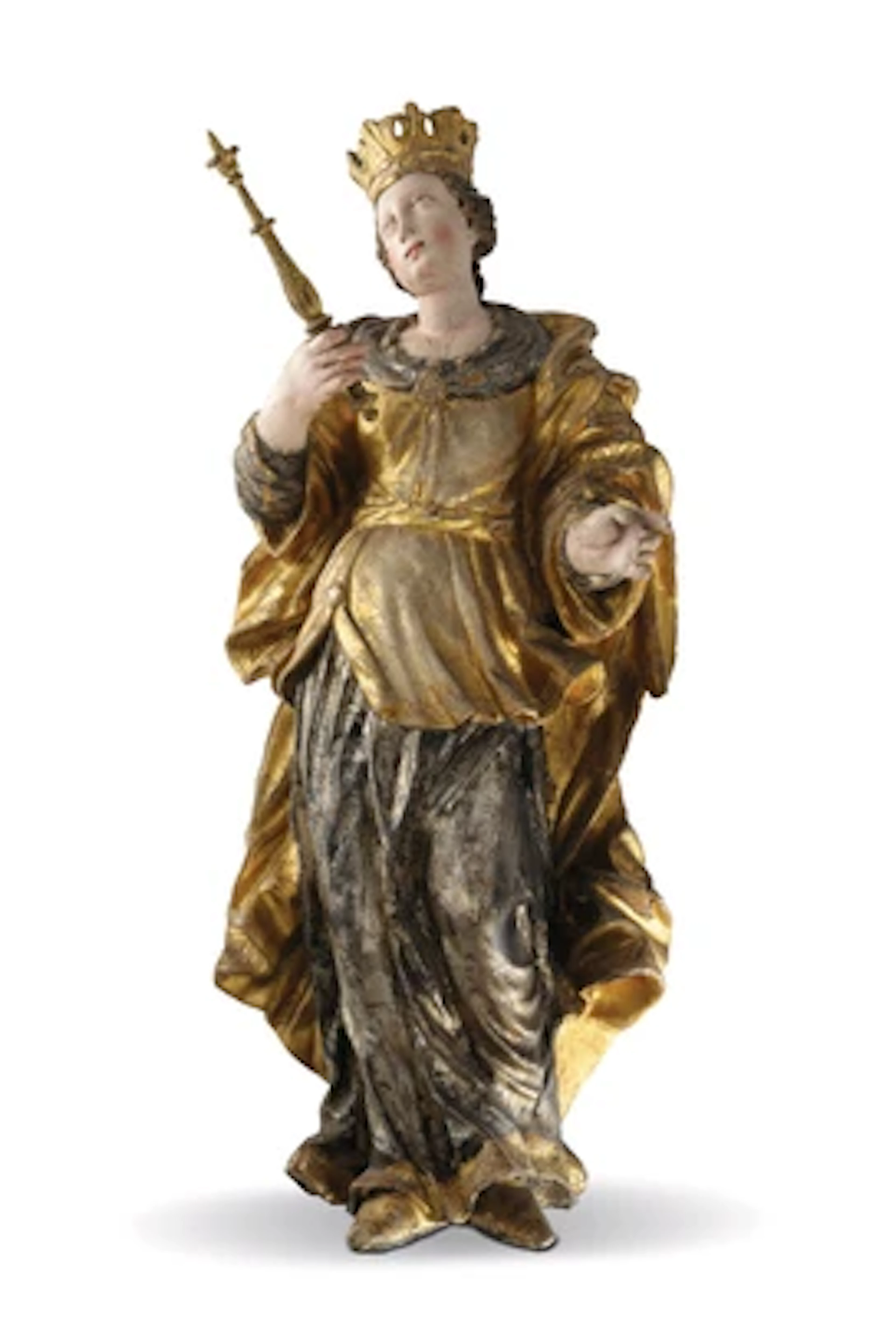 A Baroque Female Saint with Crown and Sceptre, Southern Germany, c. 1700–1720