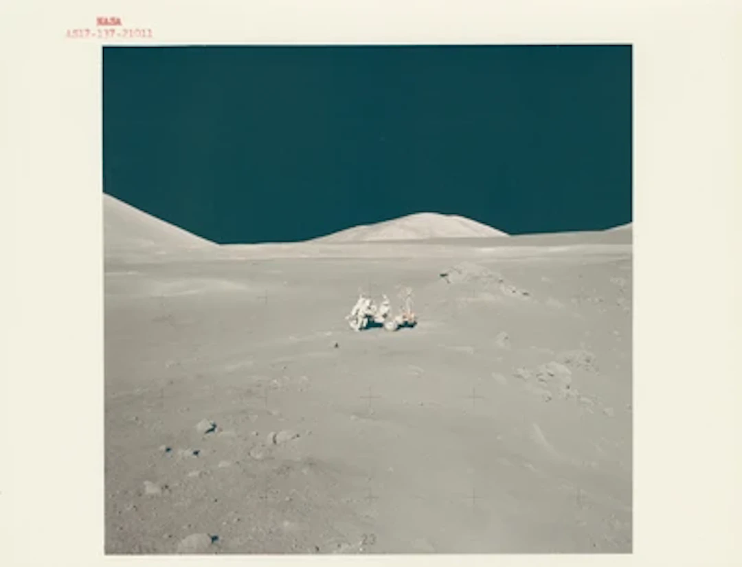 APOLLO 17 - Harrison Schmitt and the Rover at Shorty Crater