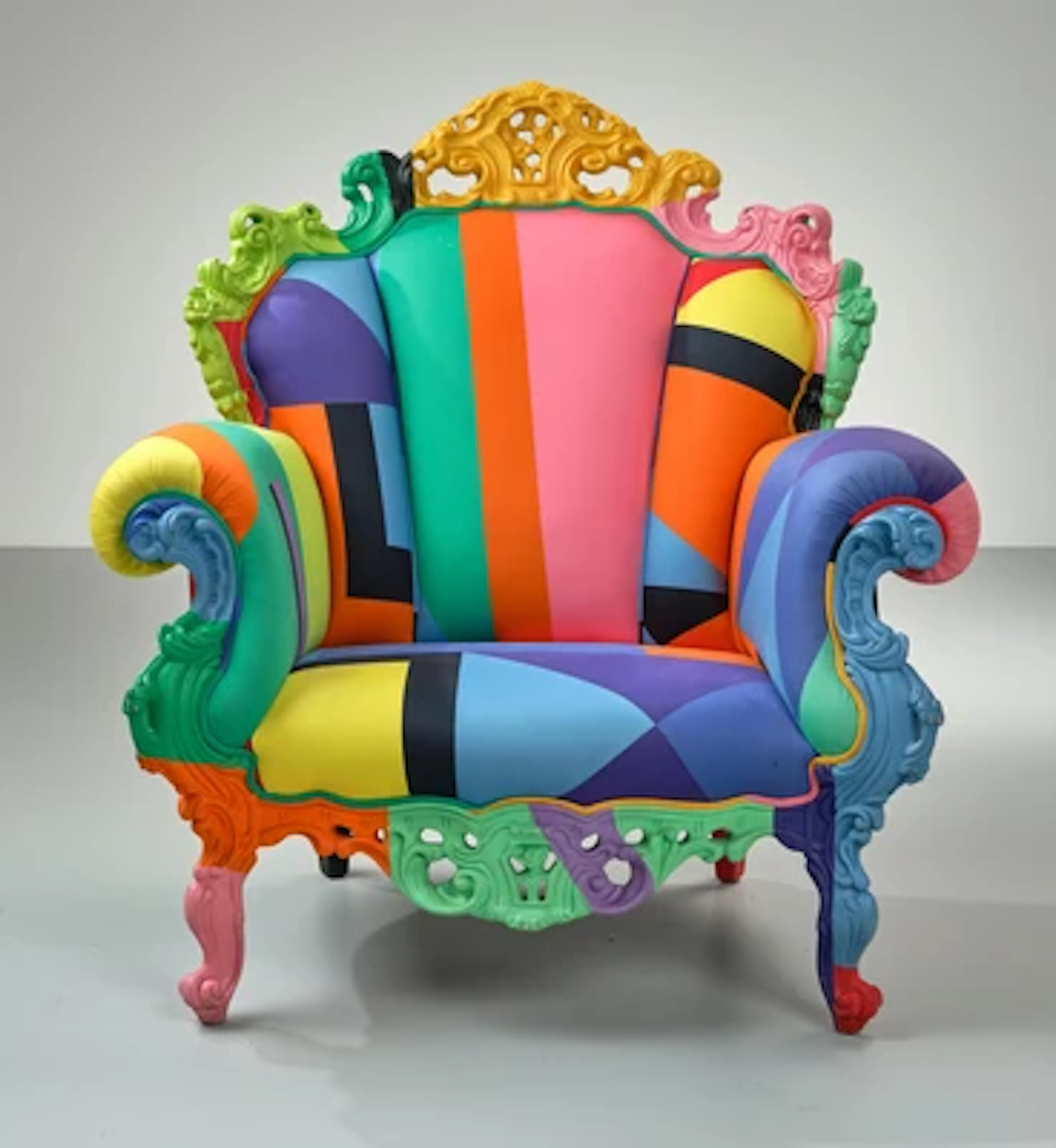 A ‘Proust Geometrica Chair’, designed by Alessandro Mendini