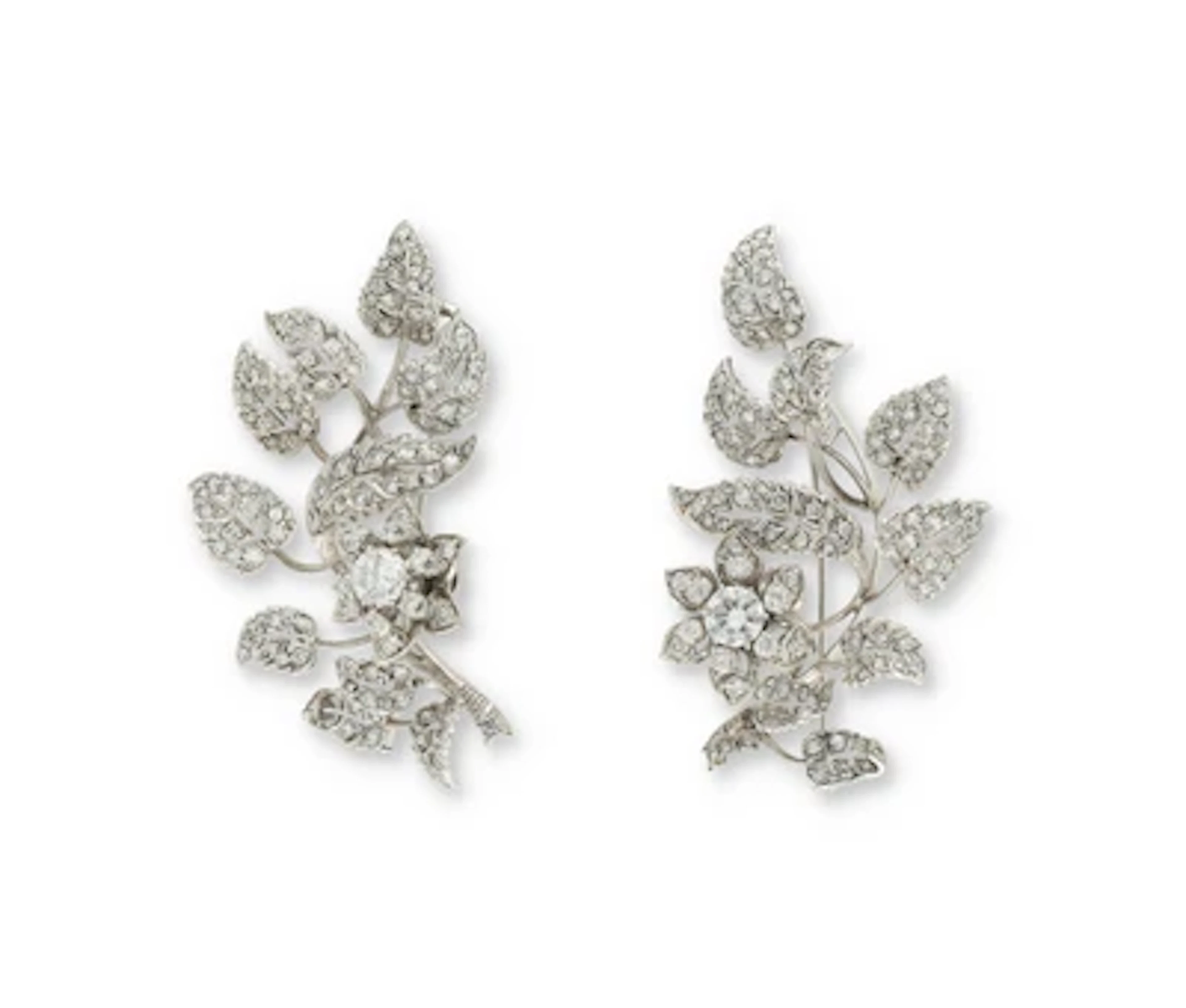2 Trembleuse Diamantbroschen zus. ca. 3 ct