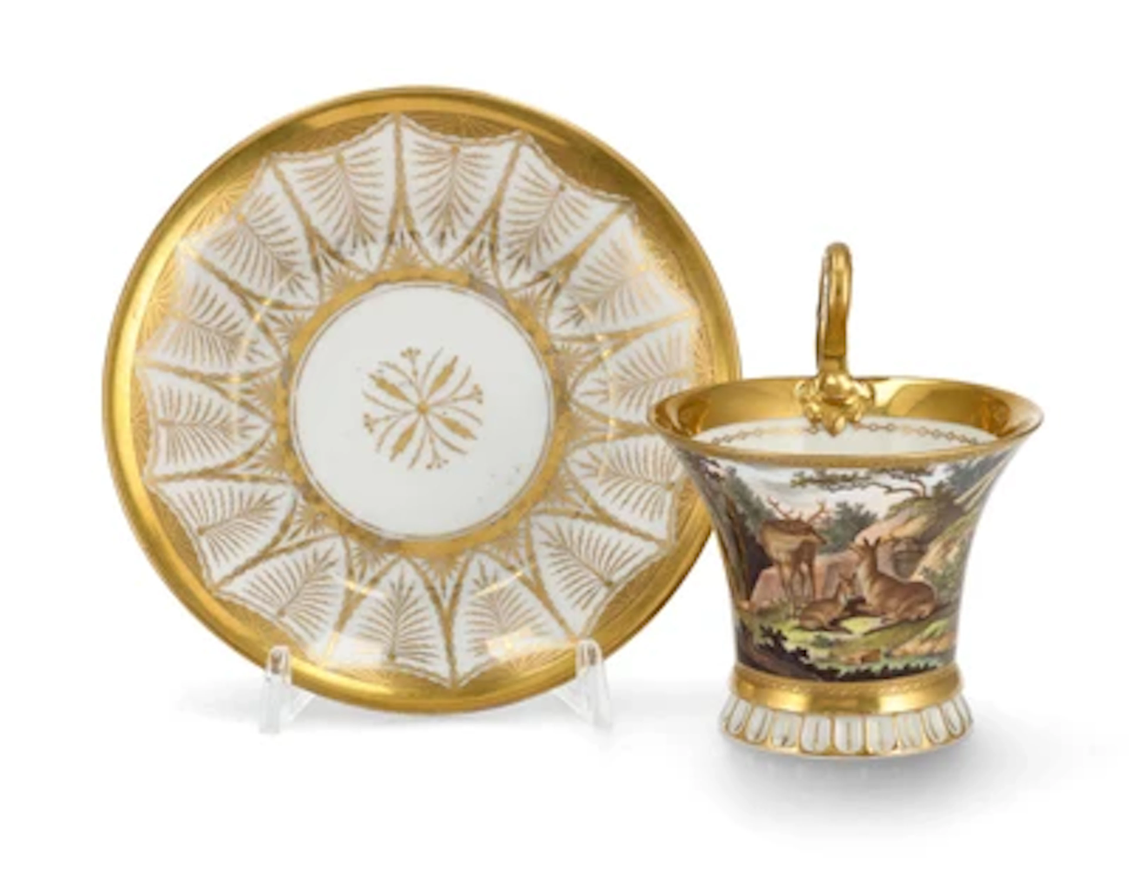 Tasse mit Untertasse, Lippert & Haas, Schlaggenwald um 1820/30,