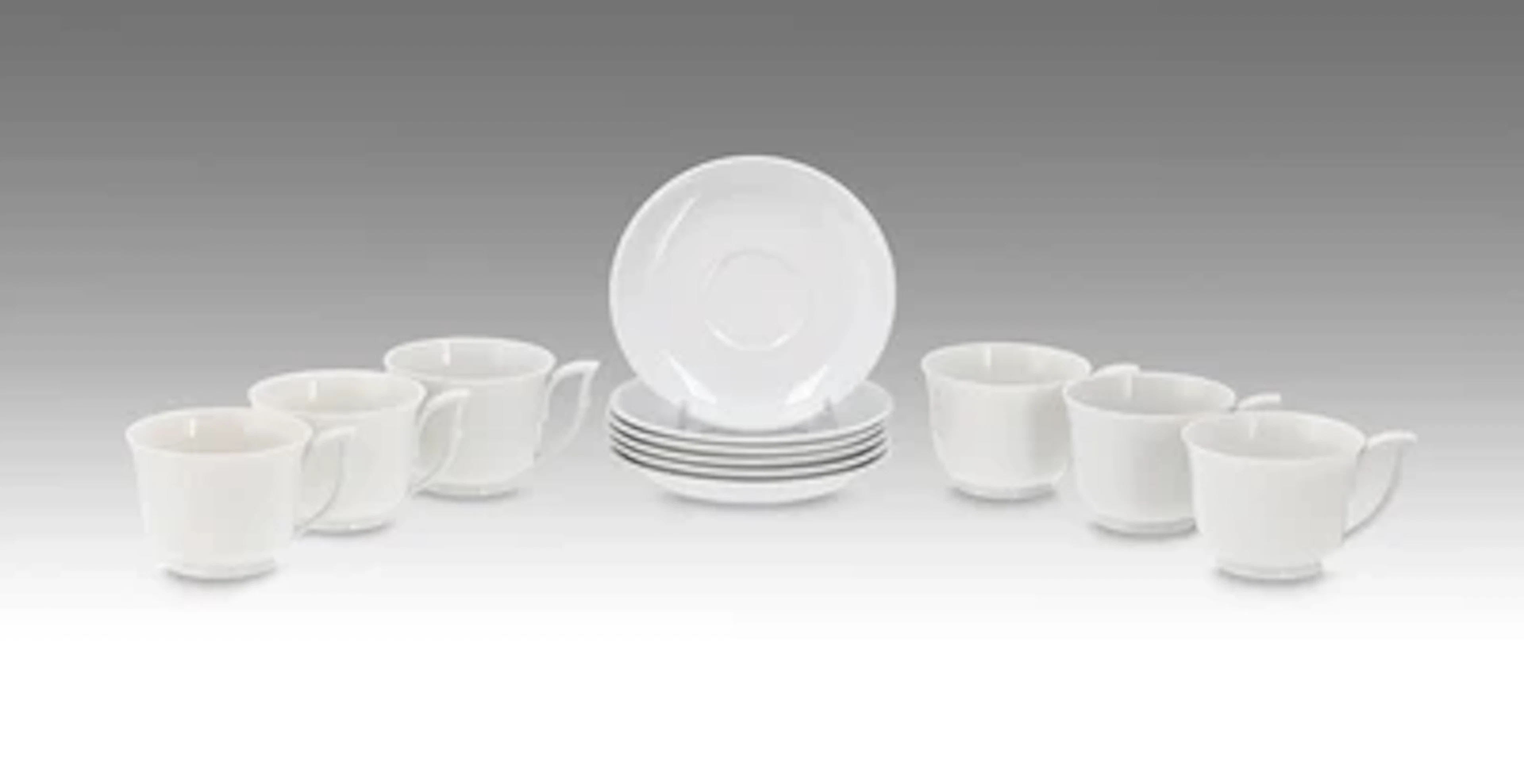 Josef Hoffmann, six cups with saucers, form no. 18, designed in 1929