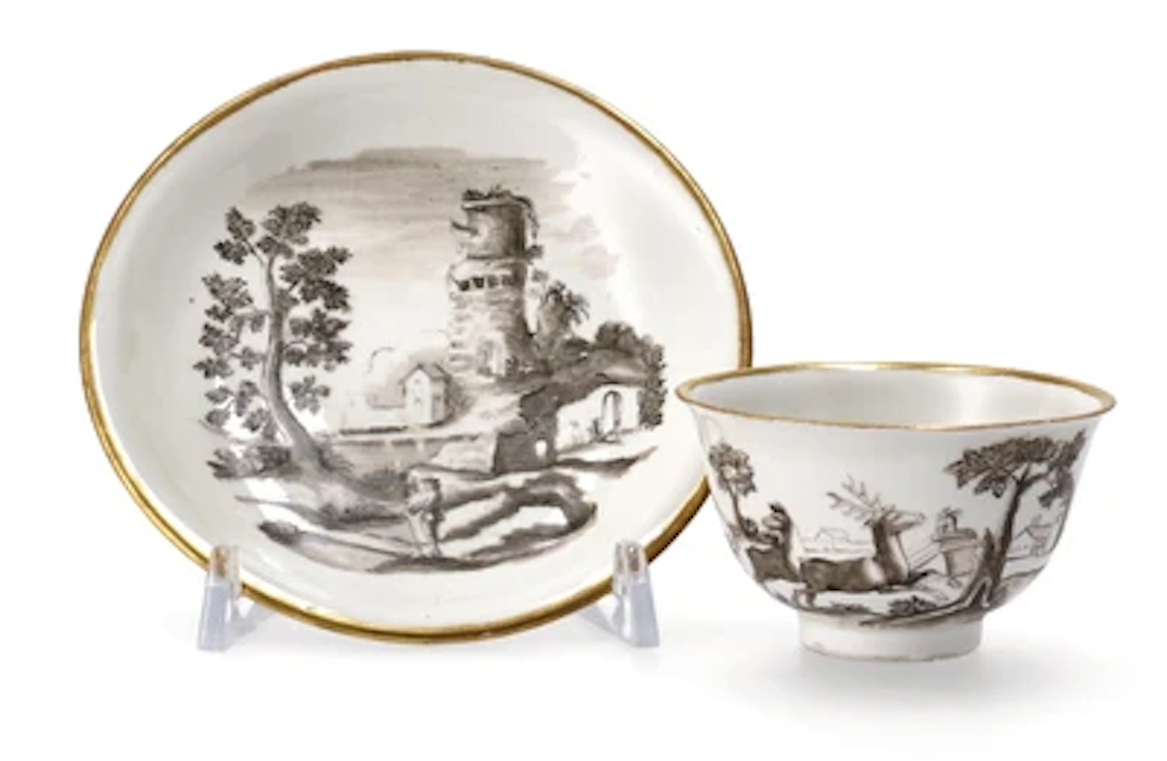 Koppchen mit Unterschale, Manufaktur Claudius Innocentius Du Paquier, Wien um 1725/30