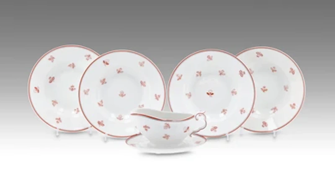 Five pieces from a dinner service, form by Michael Powolny, form no.