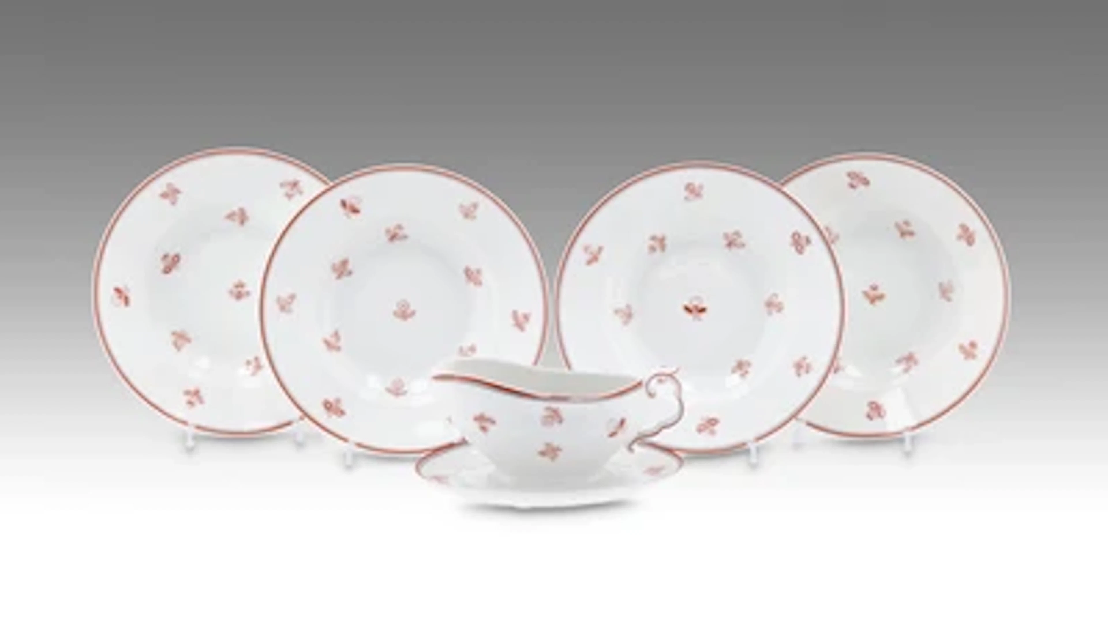 Five pieces from a dinner service, form by Michael Powolny, form no.
