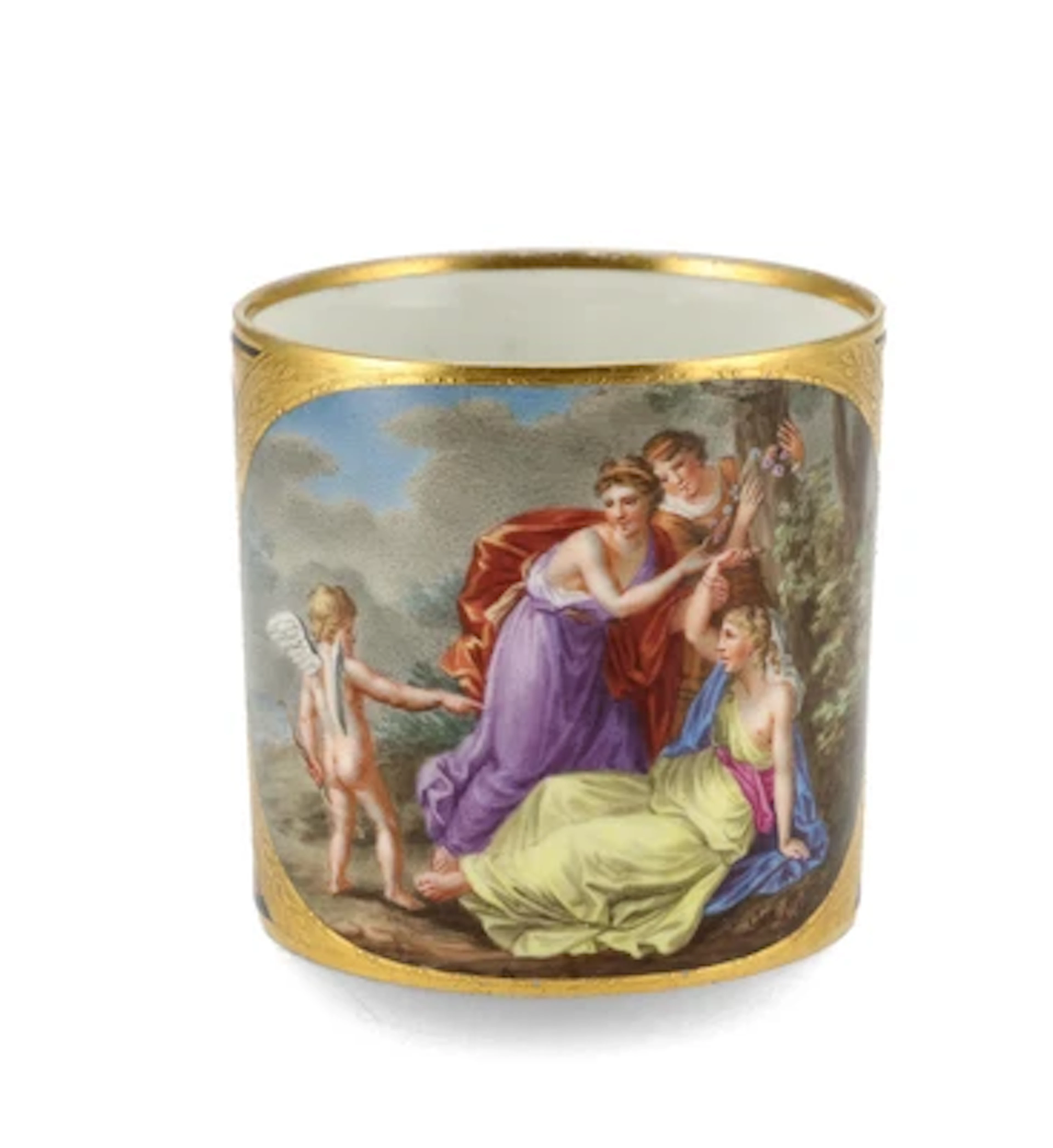 Anton Schaller "Aglaia von Amor an den Baum gefesselt" Bildtasse
