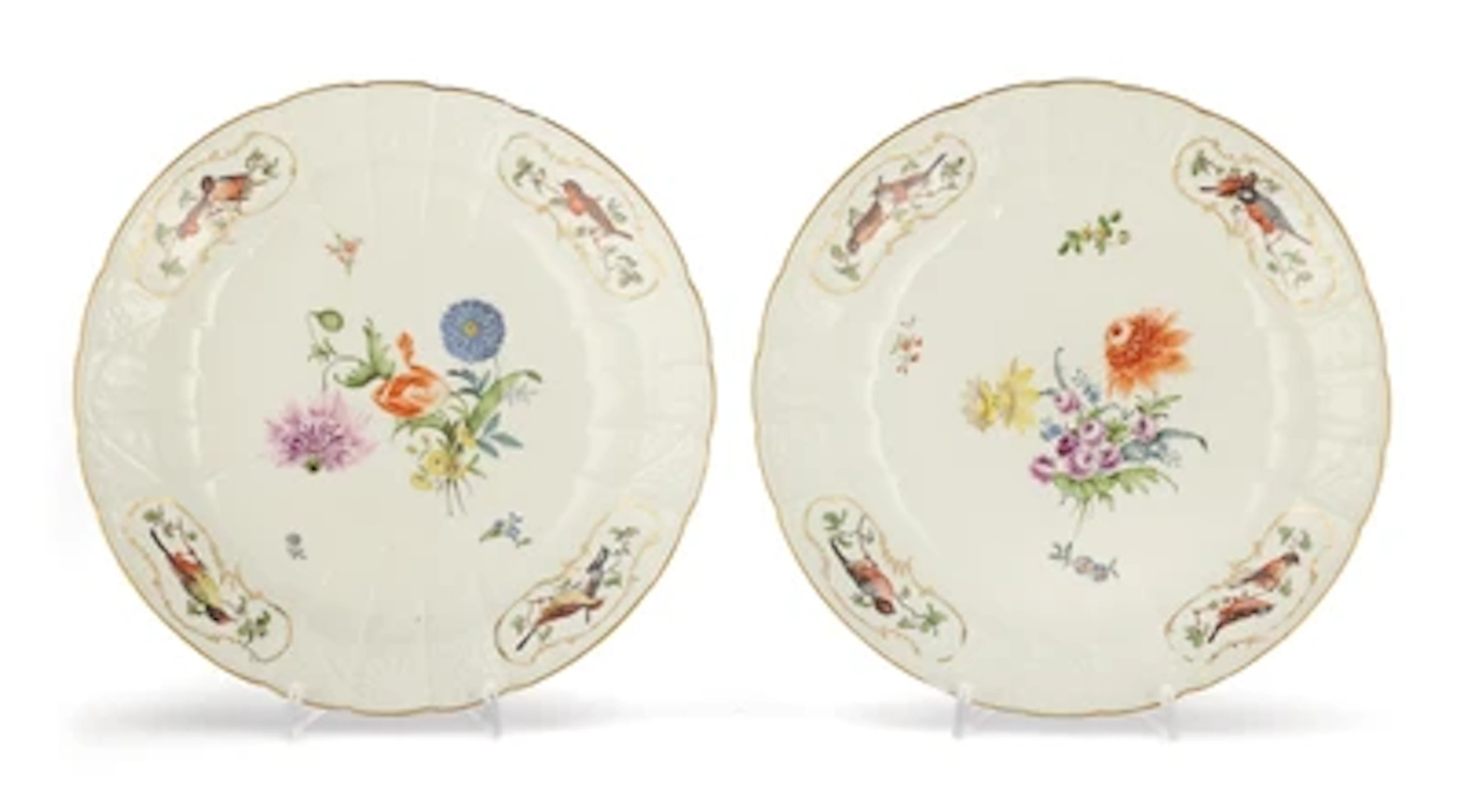 Paar Platten aus dem Besitz der Familie von Kinsky, Meissen, um 1760