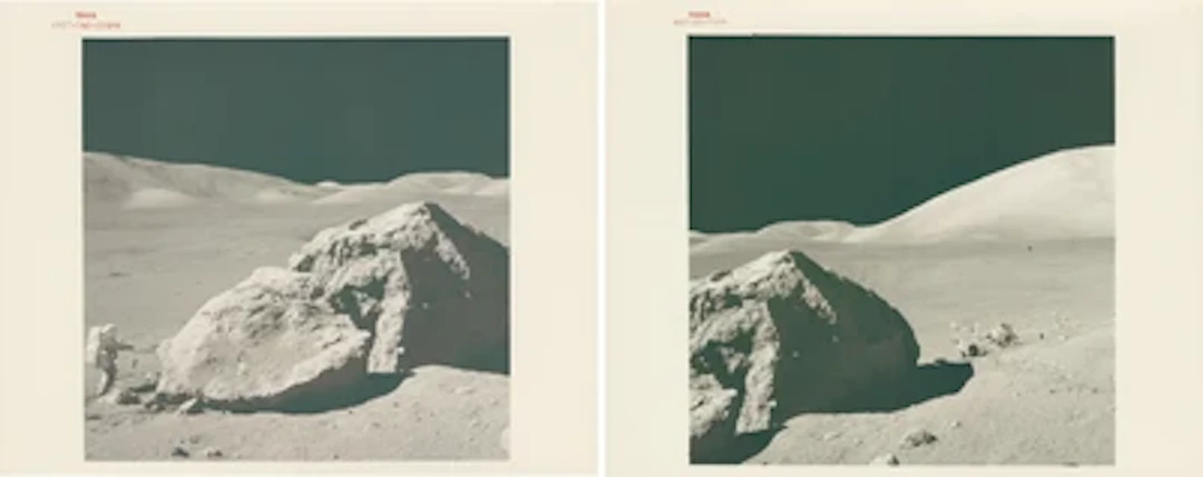 APOLLO 17 - Harrison Schmitt and the Rover at Tracy's Rock