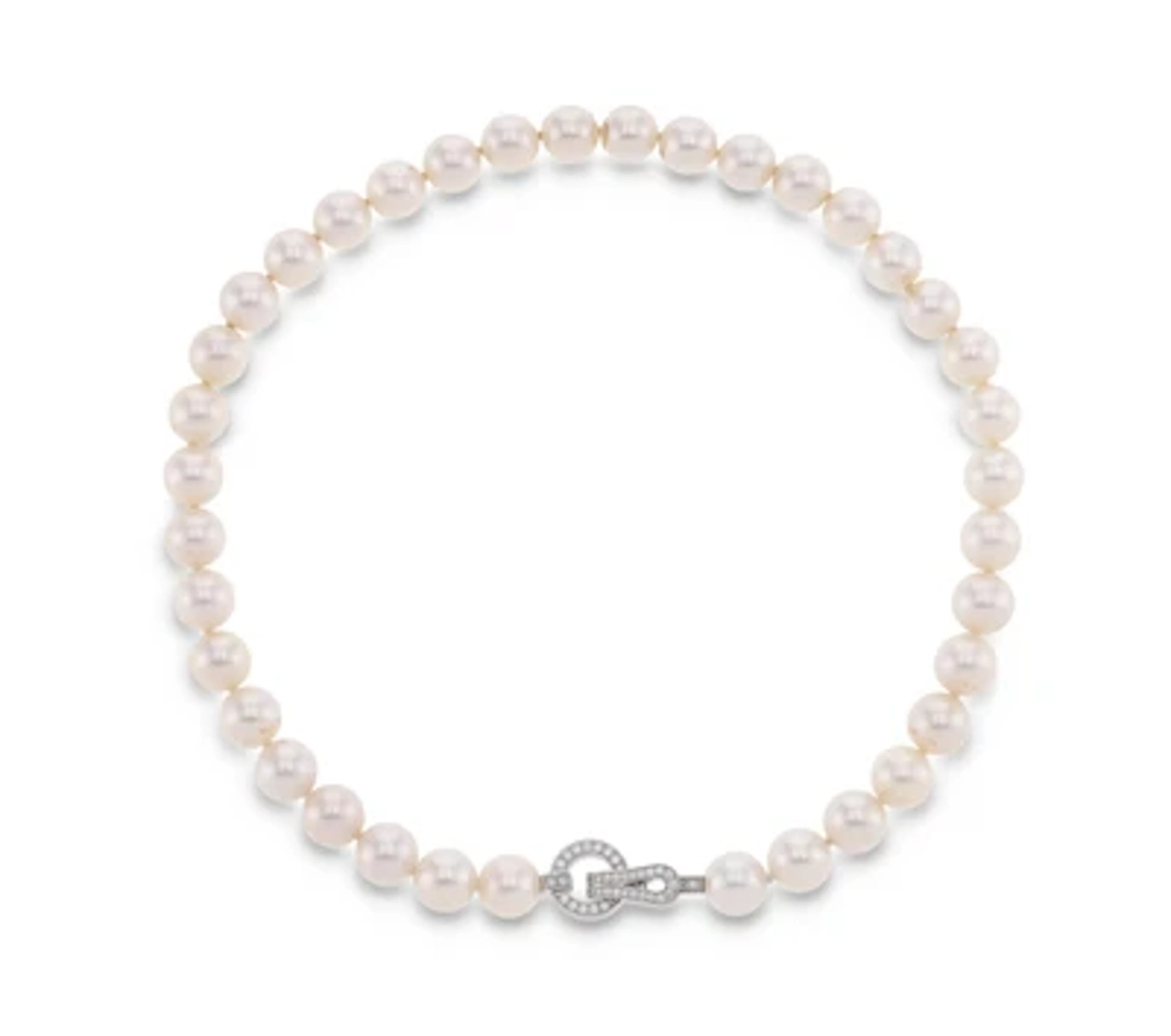 Cartier Agrafe cultured pearl necklace with diamond clasp