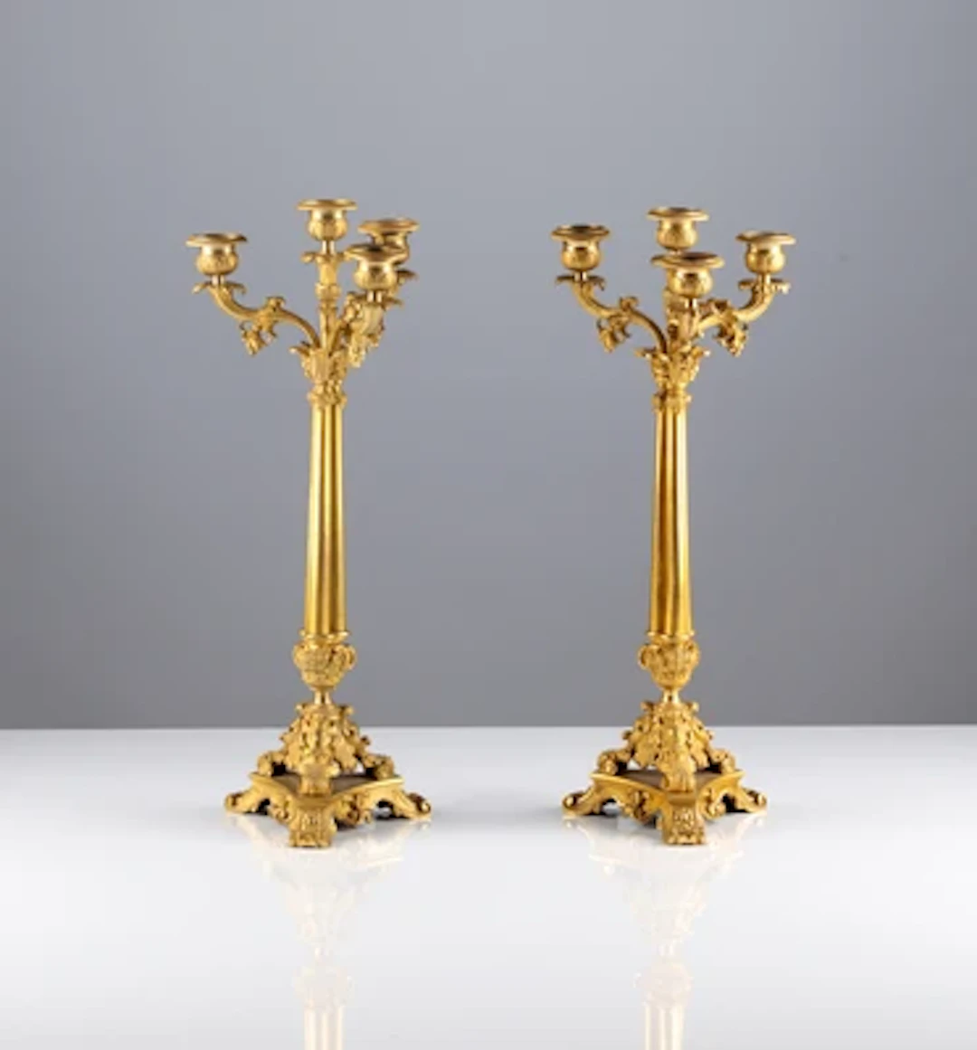 Paar Ormolu Leuchter, Mitte 19. Jahrhundert
