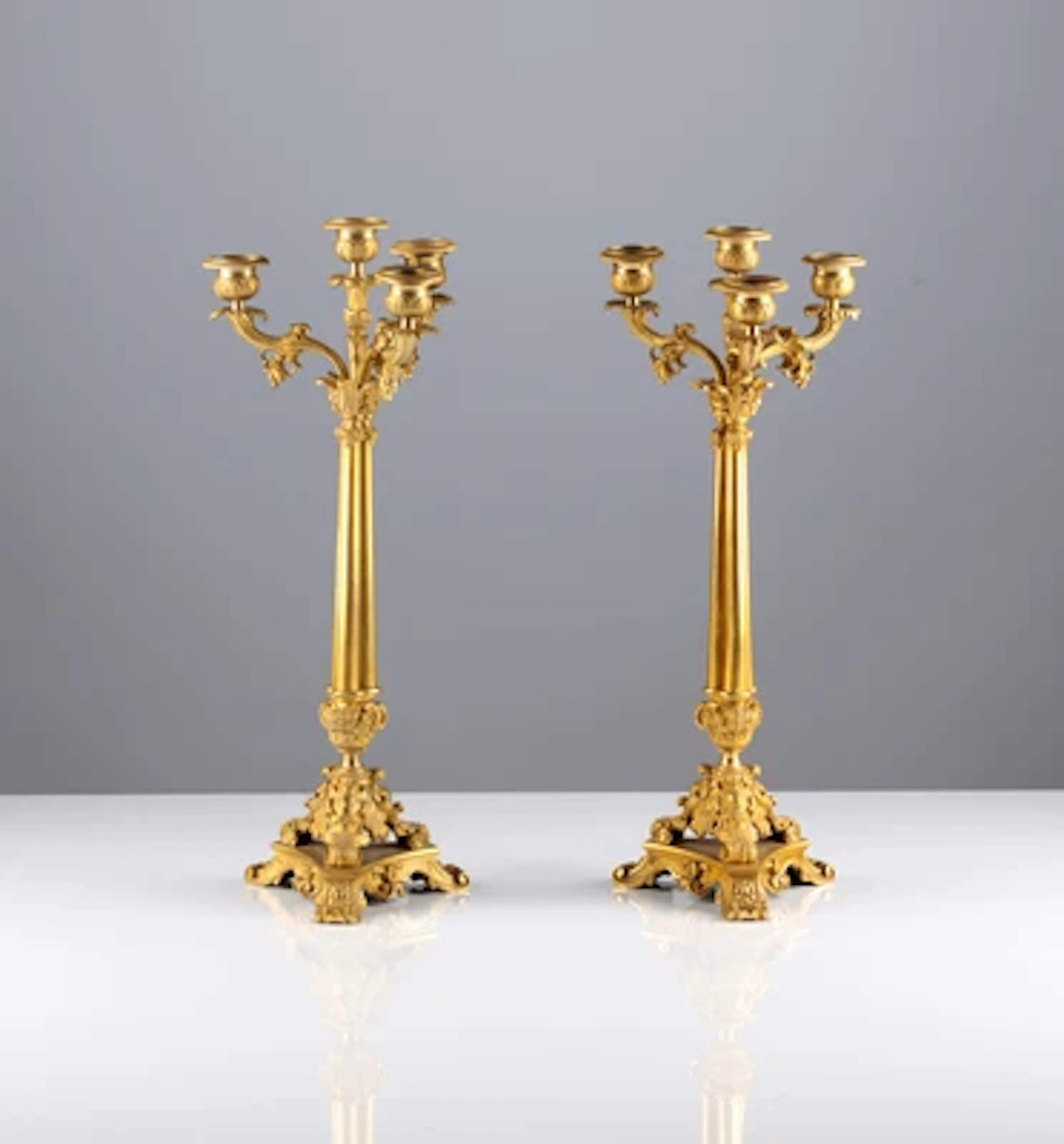 Paar Ormolu Leuchter, Mitte 19. Jahrhundert