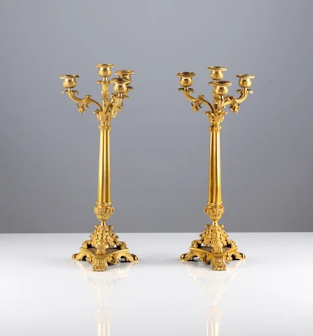 Paar Ormolu Leuchter, Mitte 19. Jahrhundert