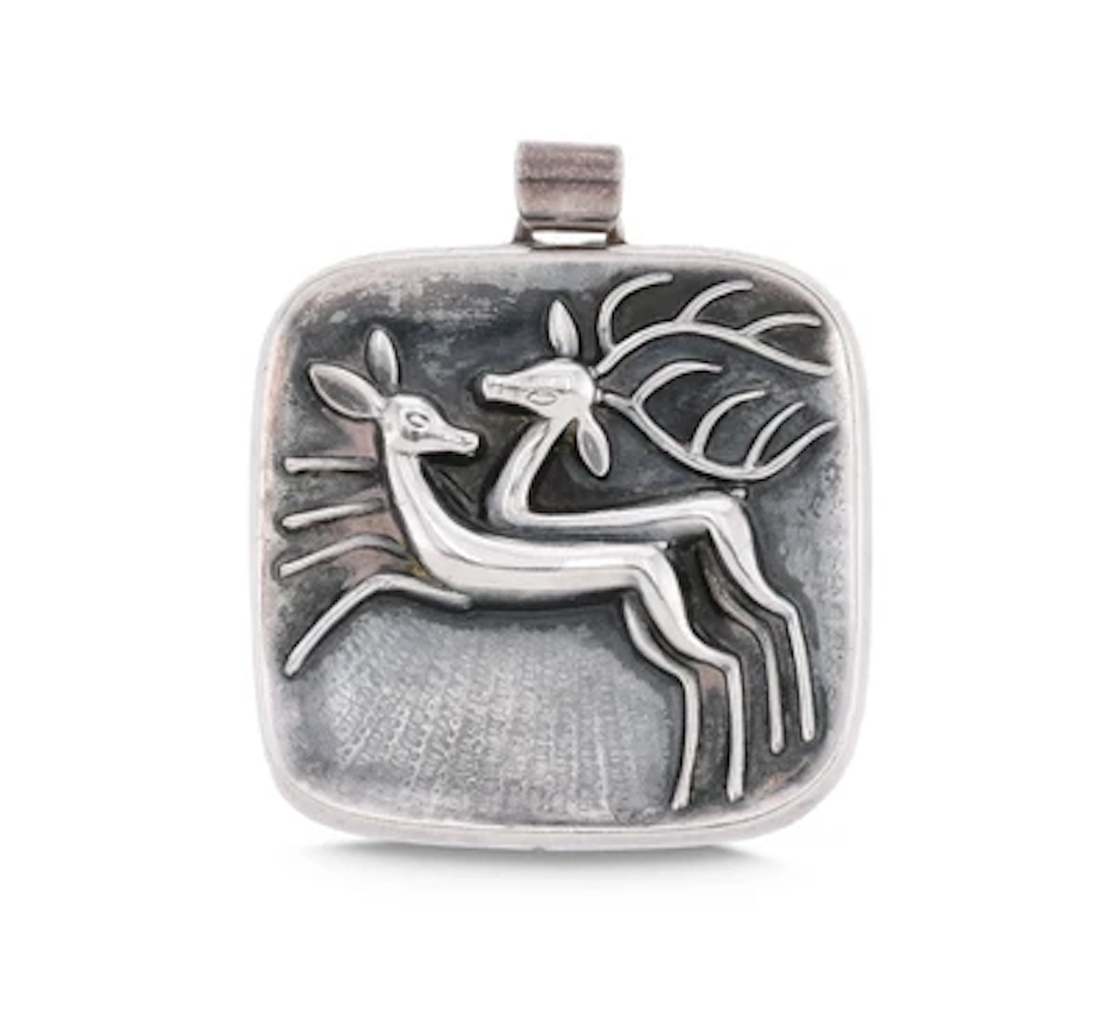 A silver pendant with deer, Kollmar & Jourdan AG., Pforzheim