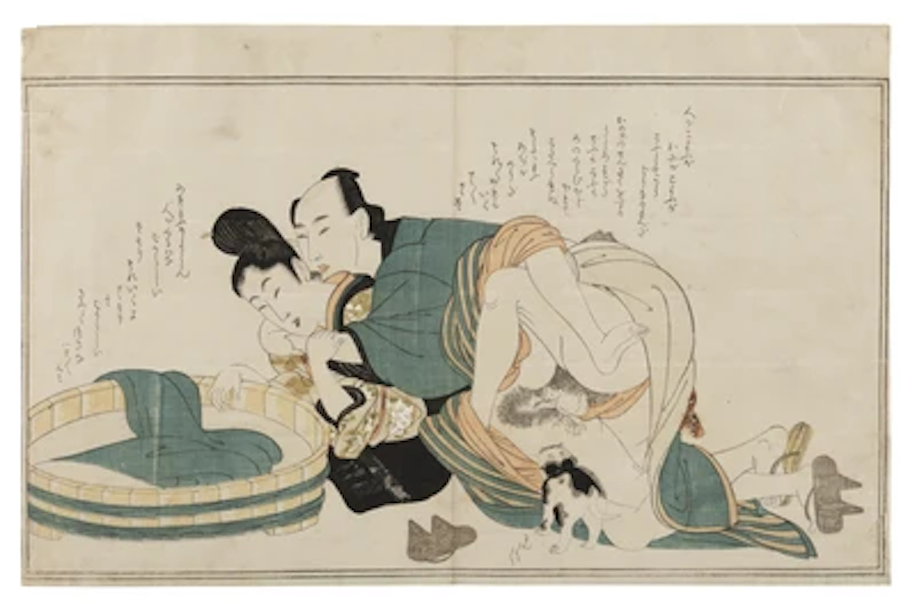 Chobunsai Eishi (1756-1829) school, Shunga (erotic scene)