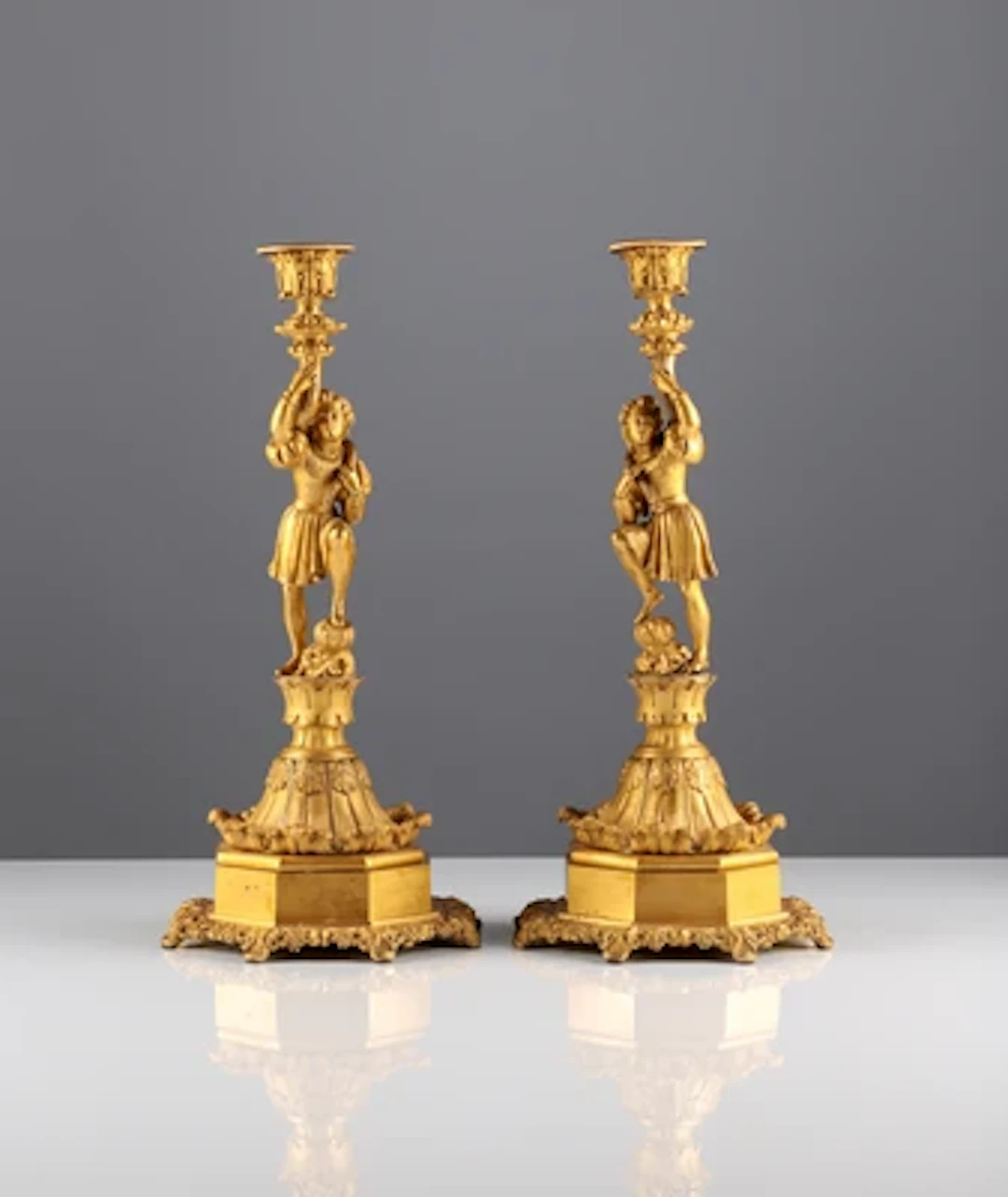 Paar Louis-Philippe Kerzenleuchter, Frankreich, um 1840
