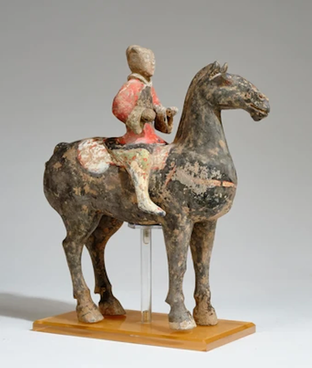 Pferd mit Reiter, China, Han Dynastie
