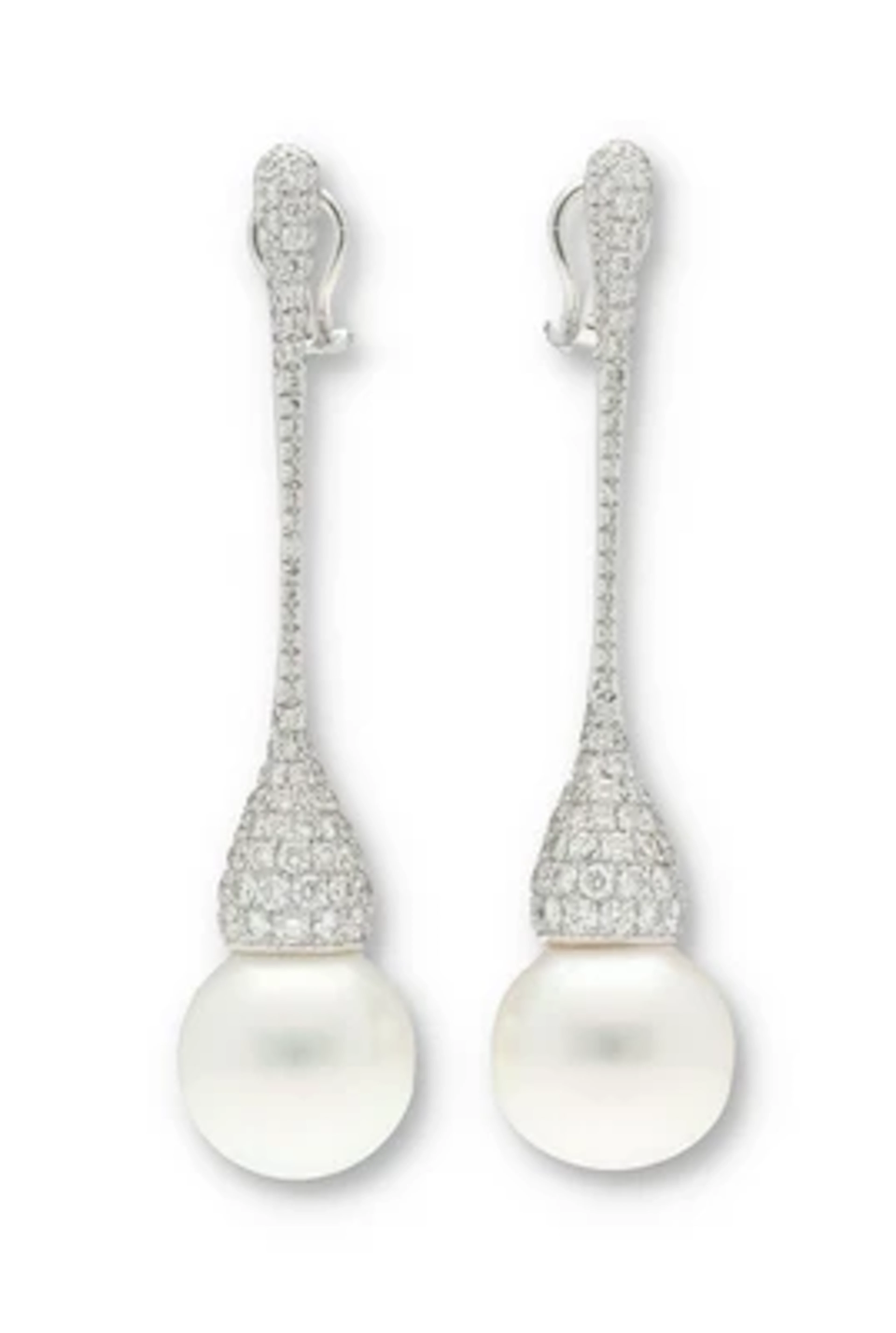 Südsee Kulturperlen Ohrhänger mit Brillanten zus. ca. 6,00 ct