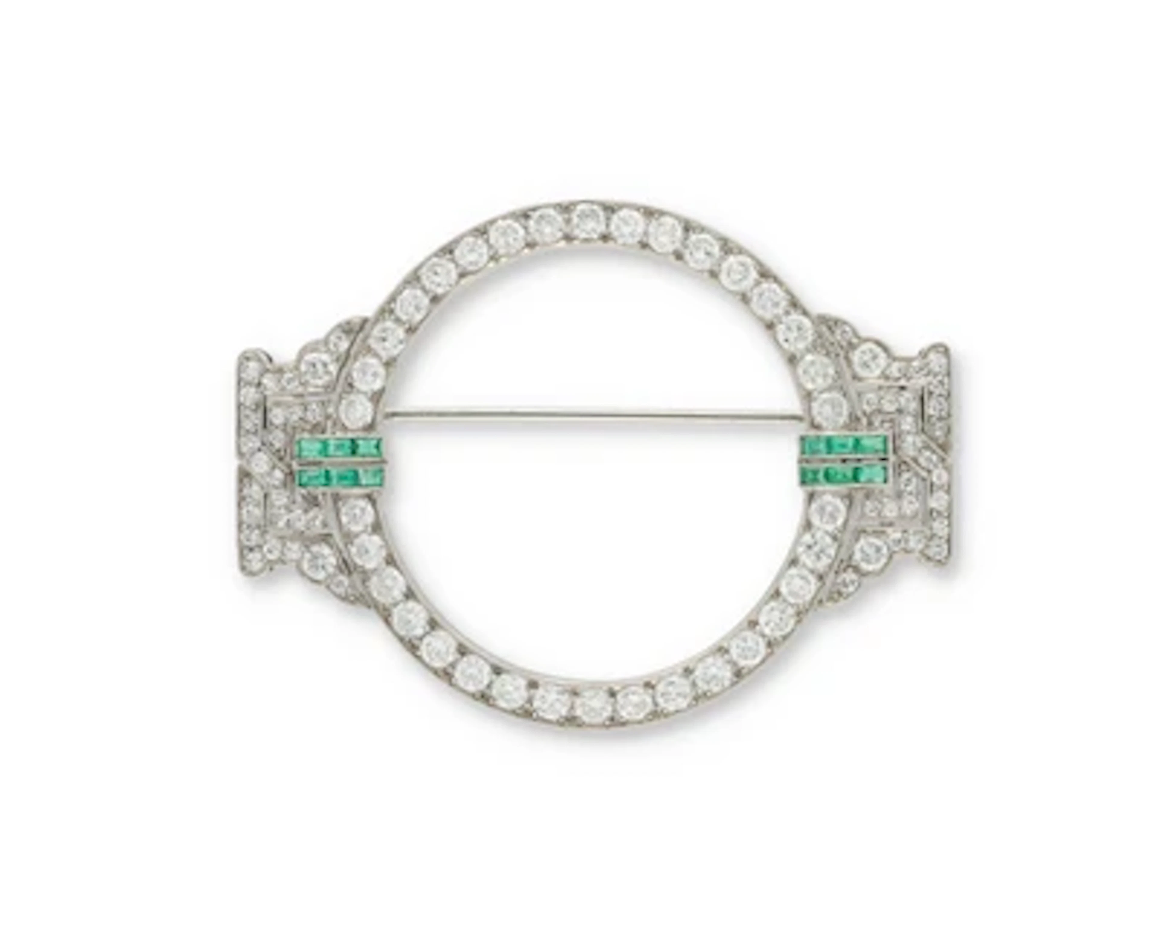 Bailey Banks and Biddle Diamant Smaragd Brosche