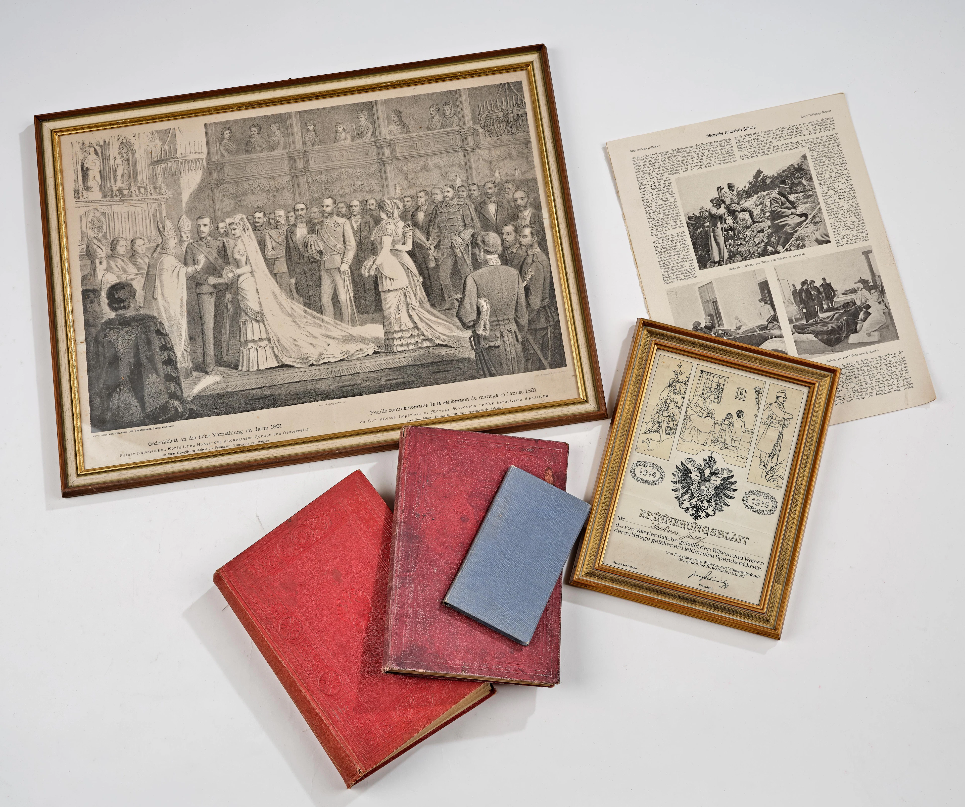 K. u. k. Monarchie: Kaiserhaus - Konvolut von 3 Drucken und 2 Büchern: