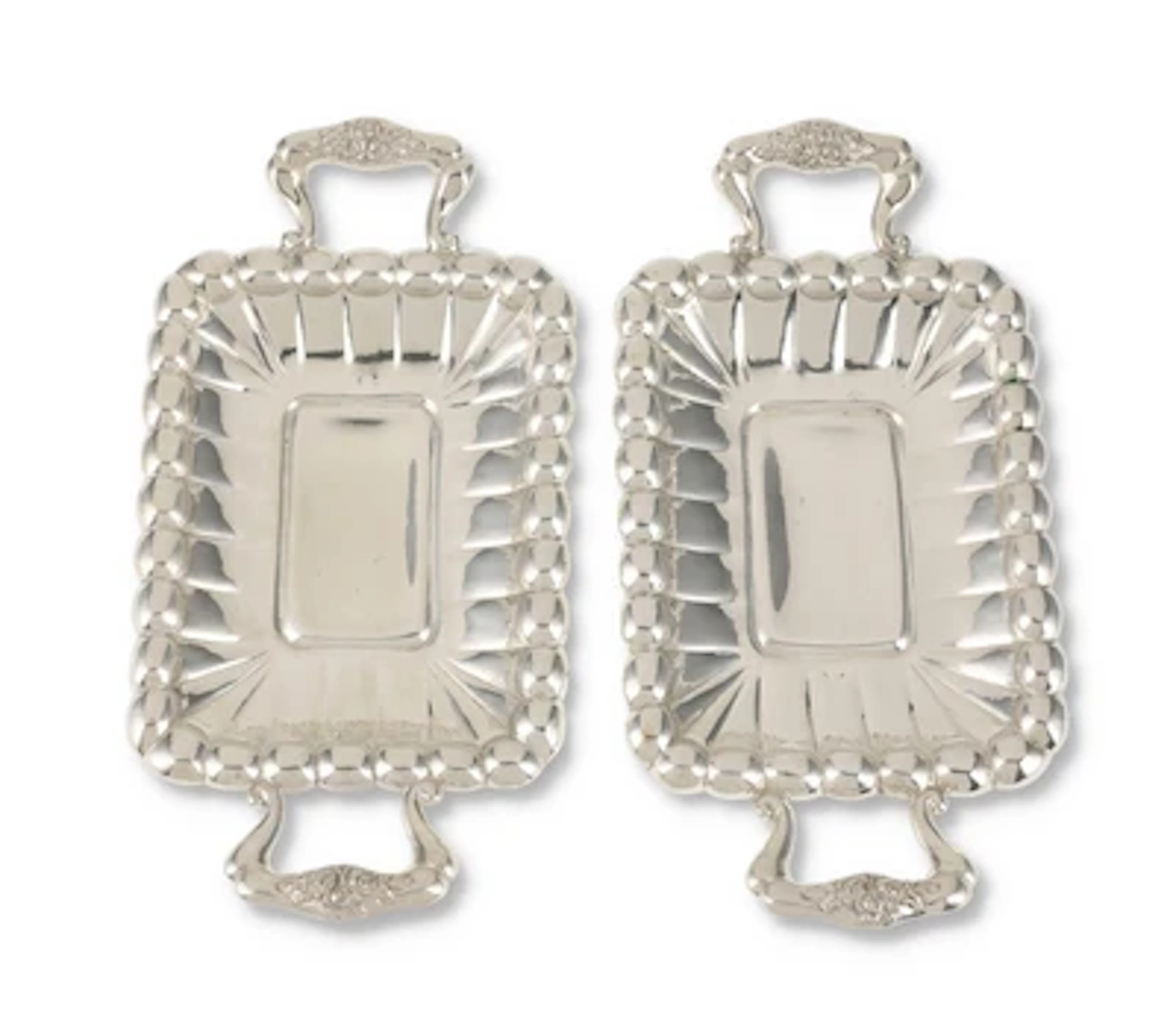 Two silver centrepieces with handles and rose decoration, Hungary, 1937-65
