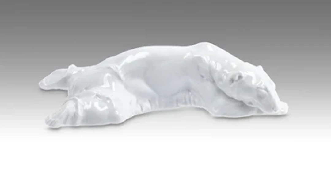 Frederick Roth, a reclining polar bear, designed in around 1905, executed