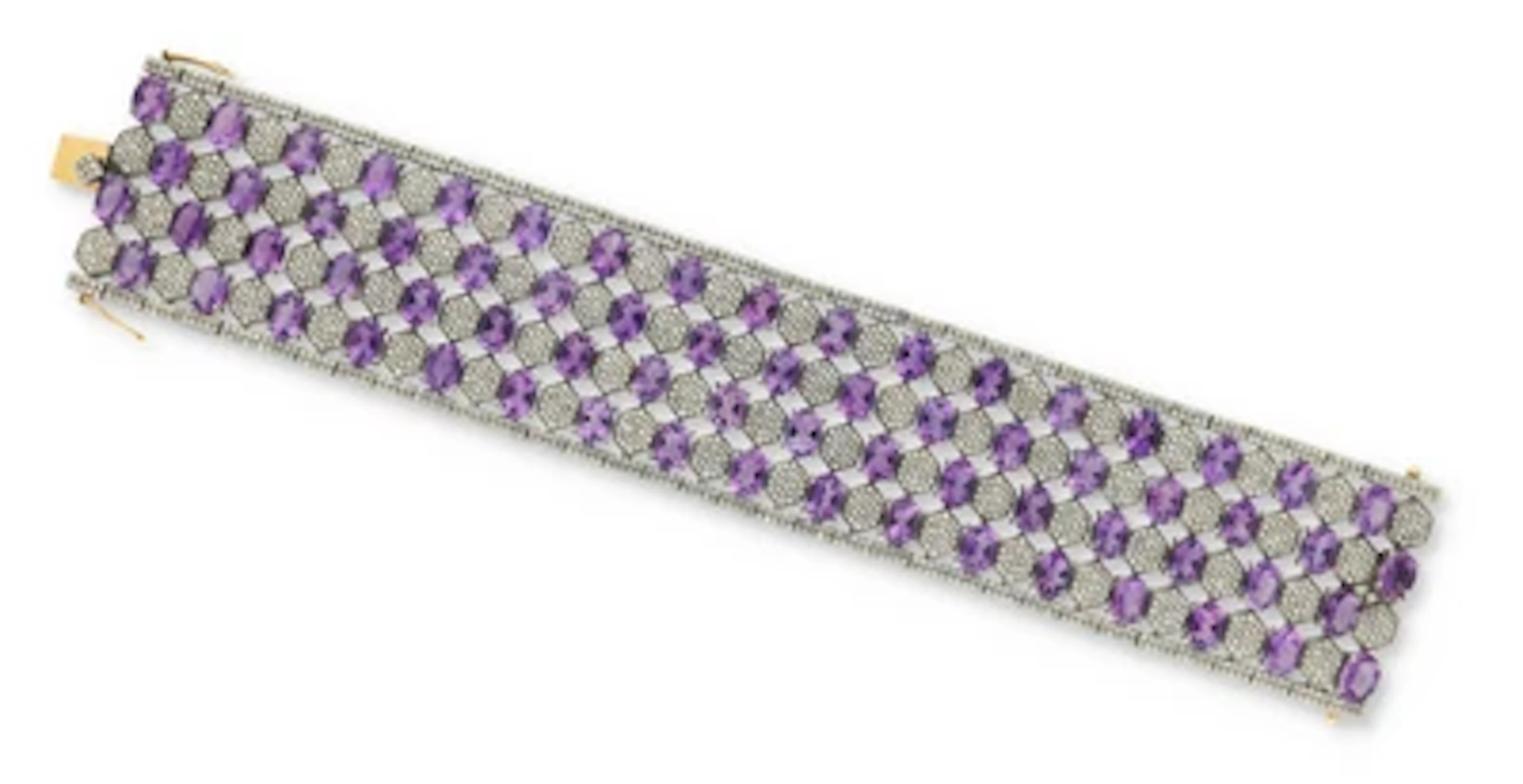 Achtkantdiamant Amethyst Armband