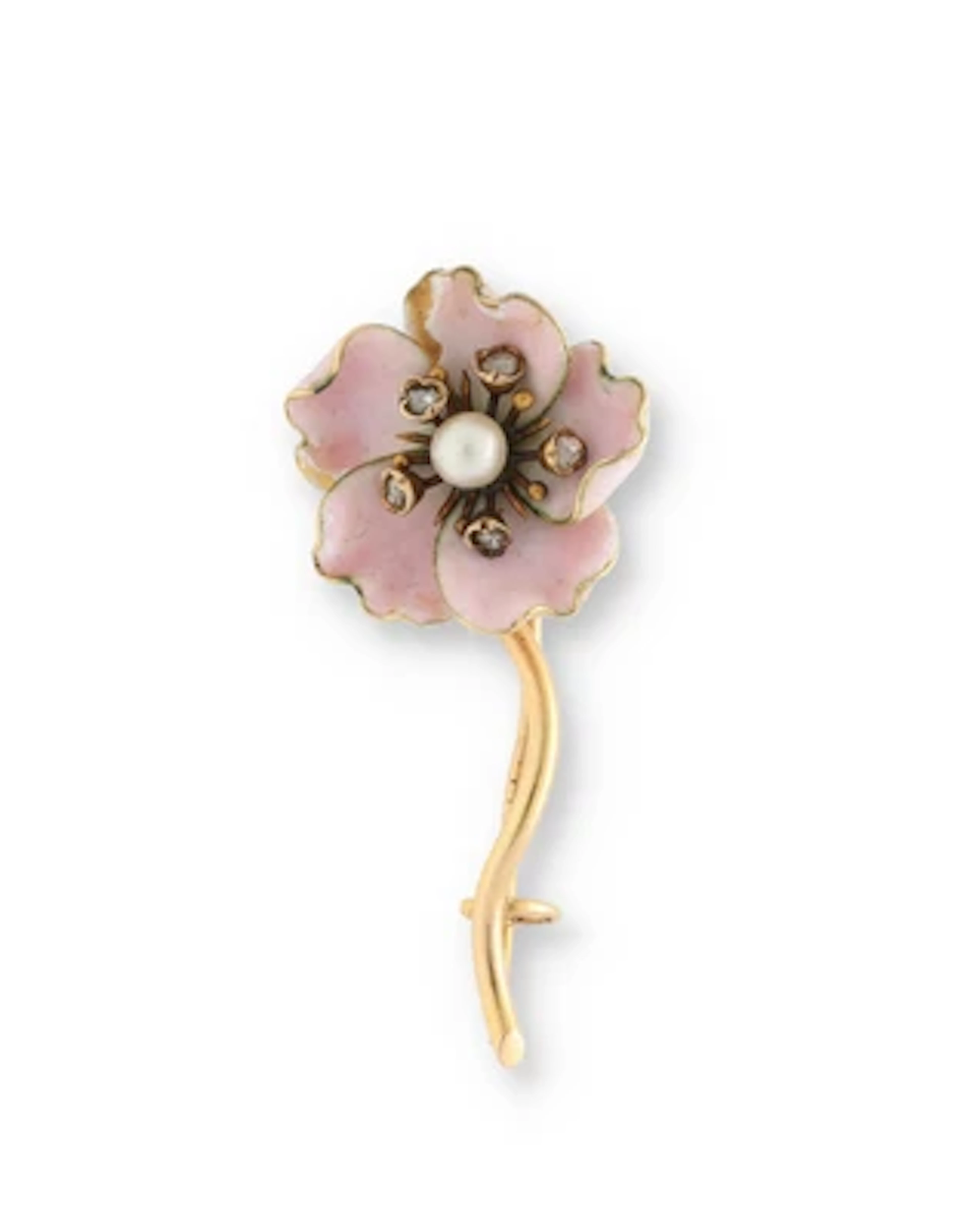 Orientperlen Diamantrauten Brosche "Blume"