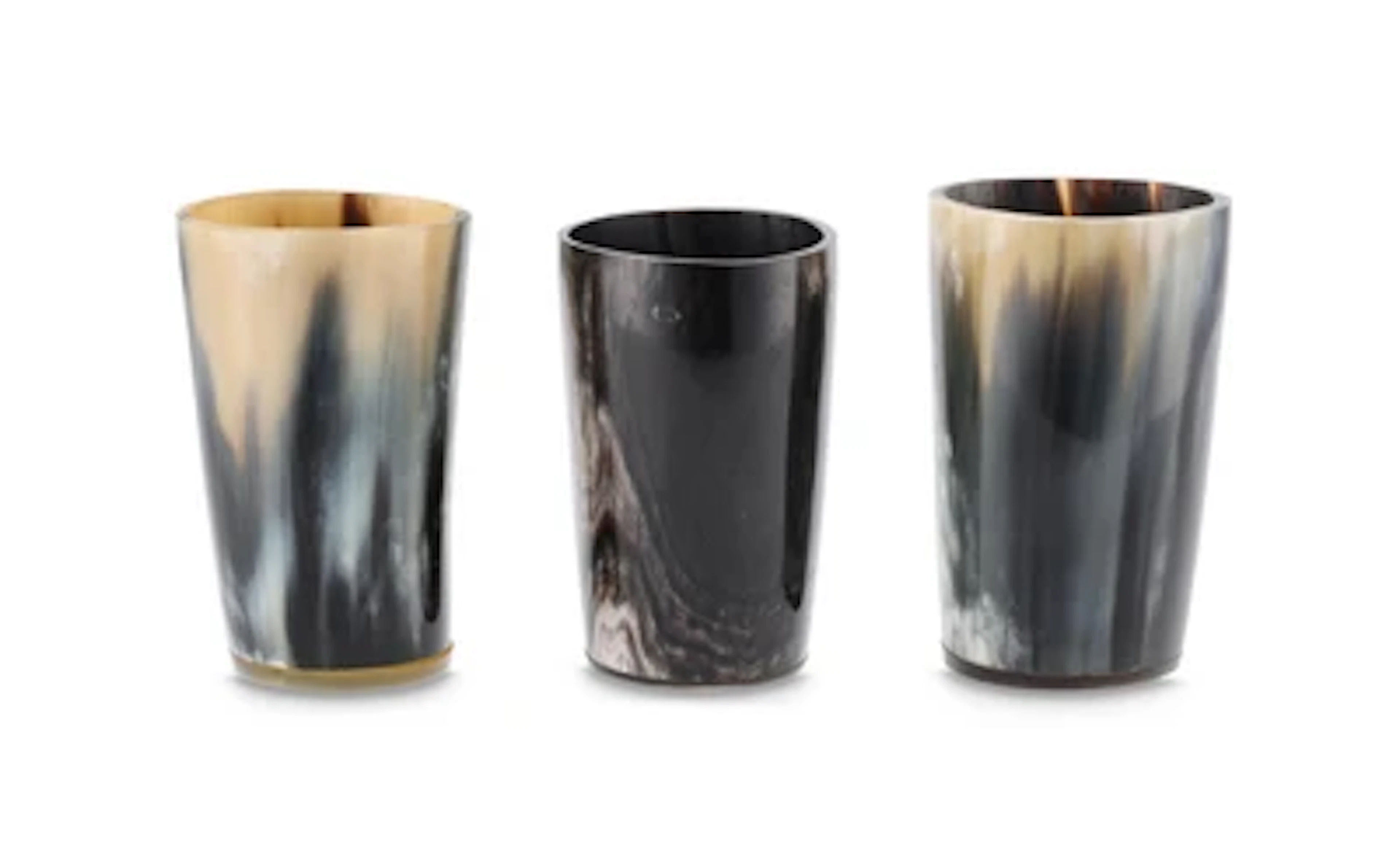 Three horn beakers, model number: 4712, Carl Auböck, Vienna, c. 1950