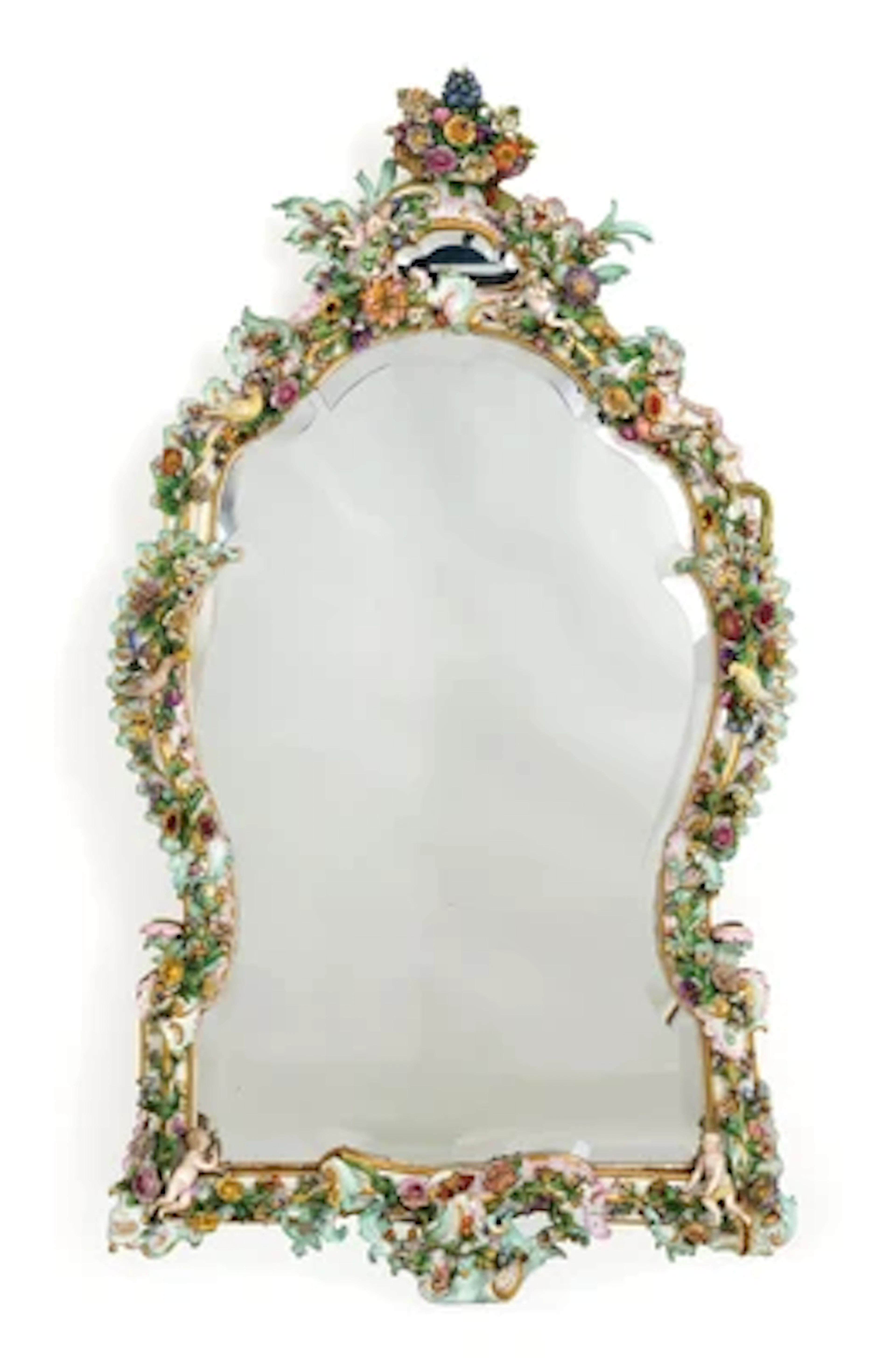 A Large Porcelain Mirror, Meissen, c. 1870/1880