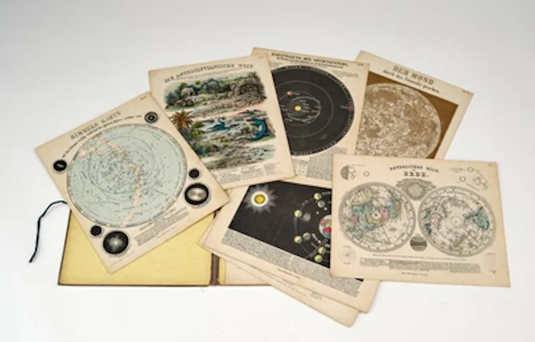 11 Tafeln aus Geologie Geschichte und Physical. Geographie in Bildern