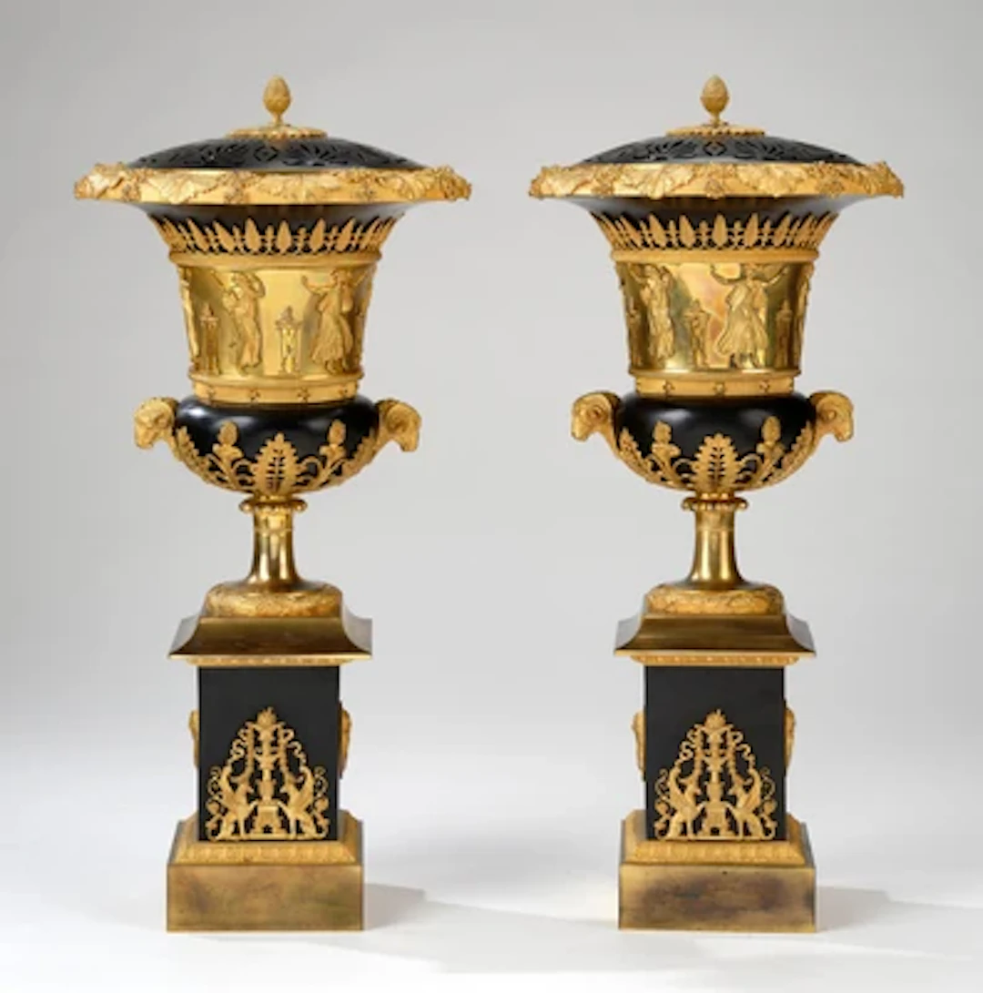 A Pair of Large Urn-Shaped Vases, So-Called “Brûle-Parfum”