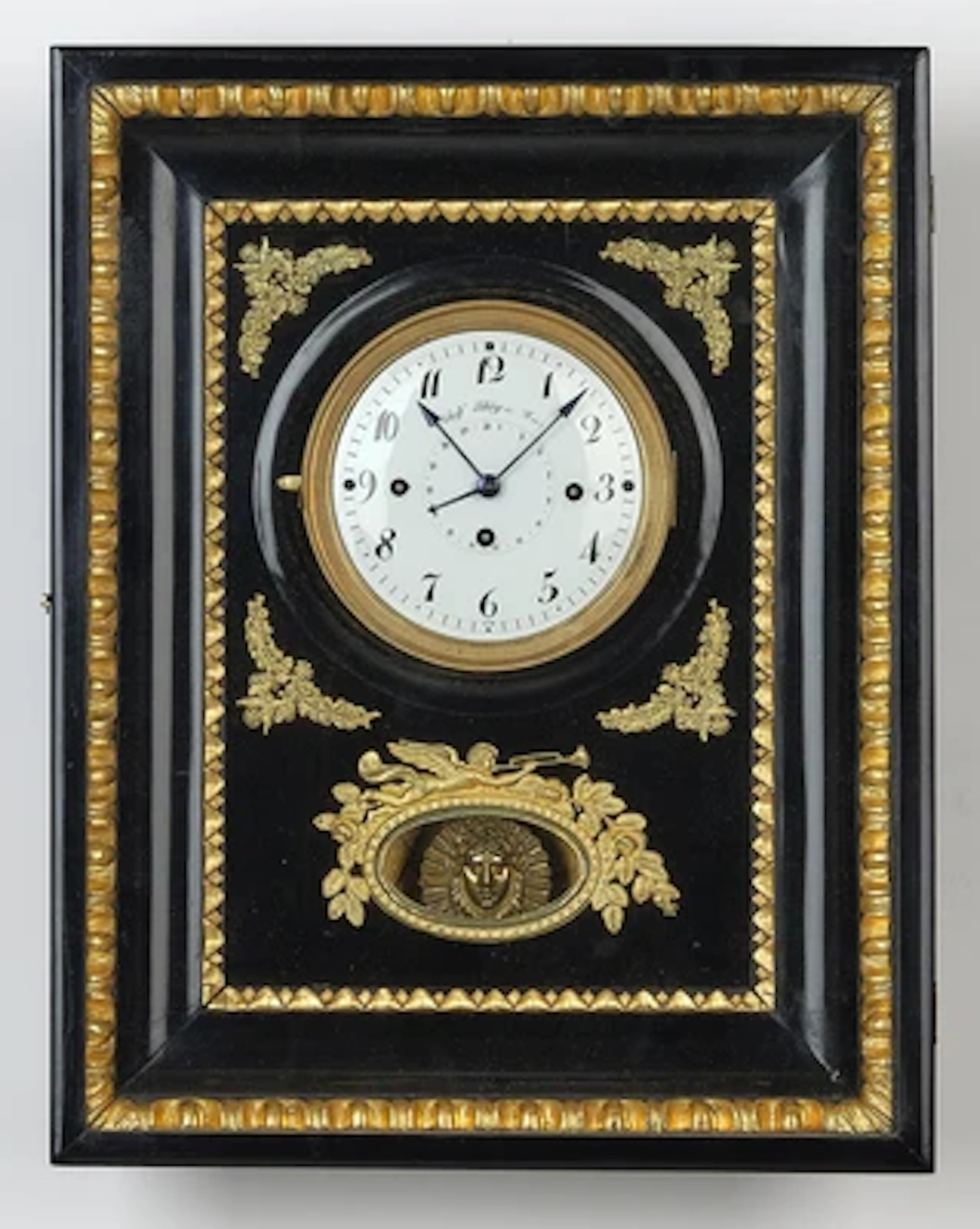 Kleine Wiener Biedermeier Rahmenuhr "Adolf Uhlig in Wien"