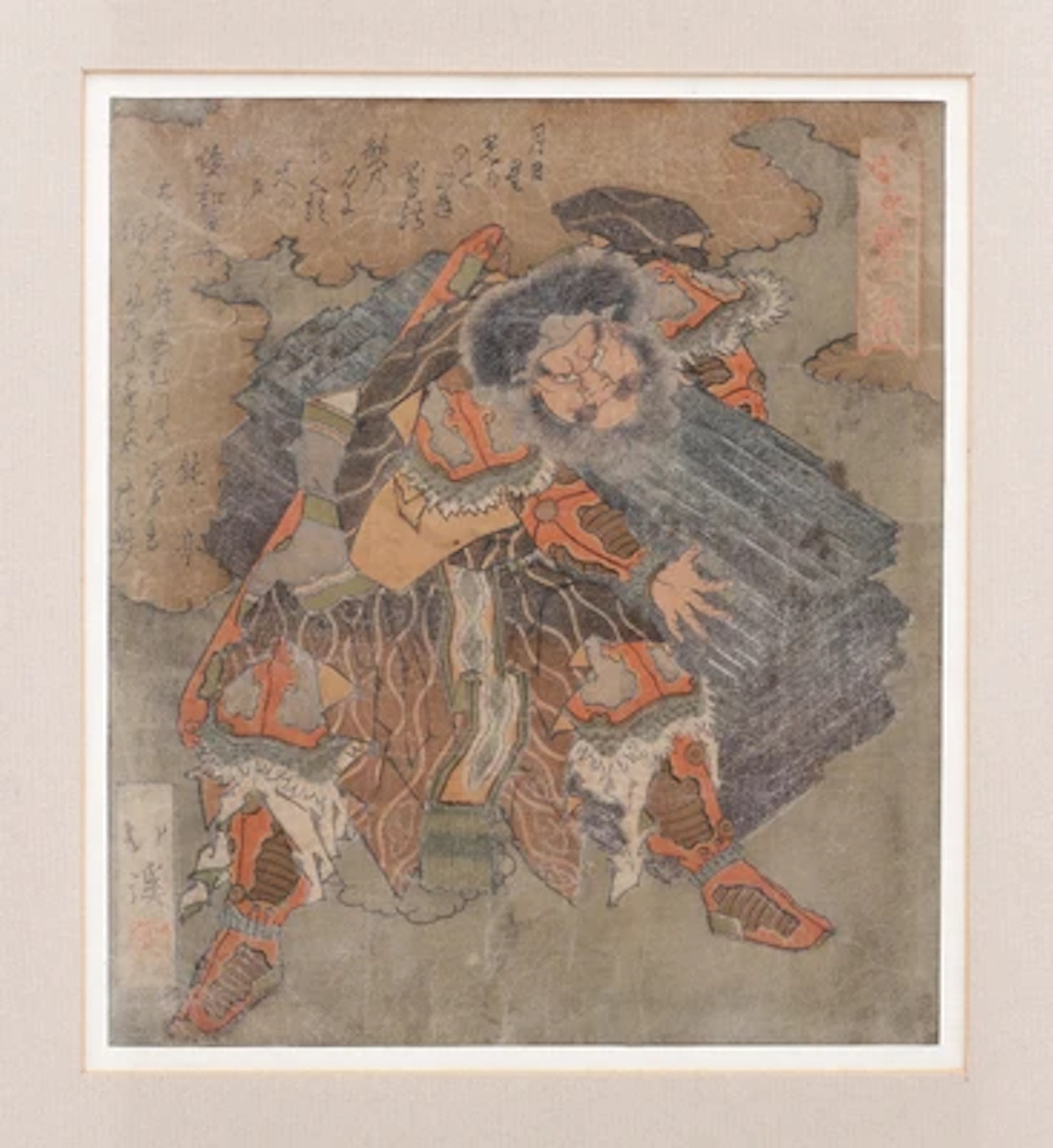Totoya Hokkei (1780-1850) Surimono, Ame no Tajikara O-no-Mikoto