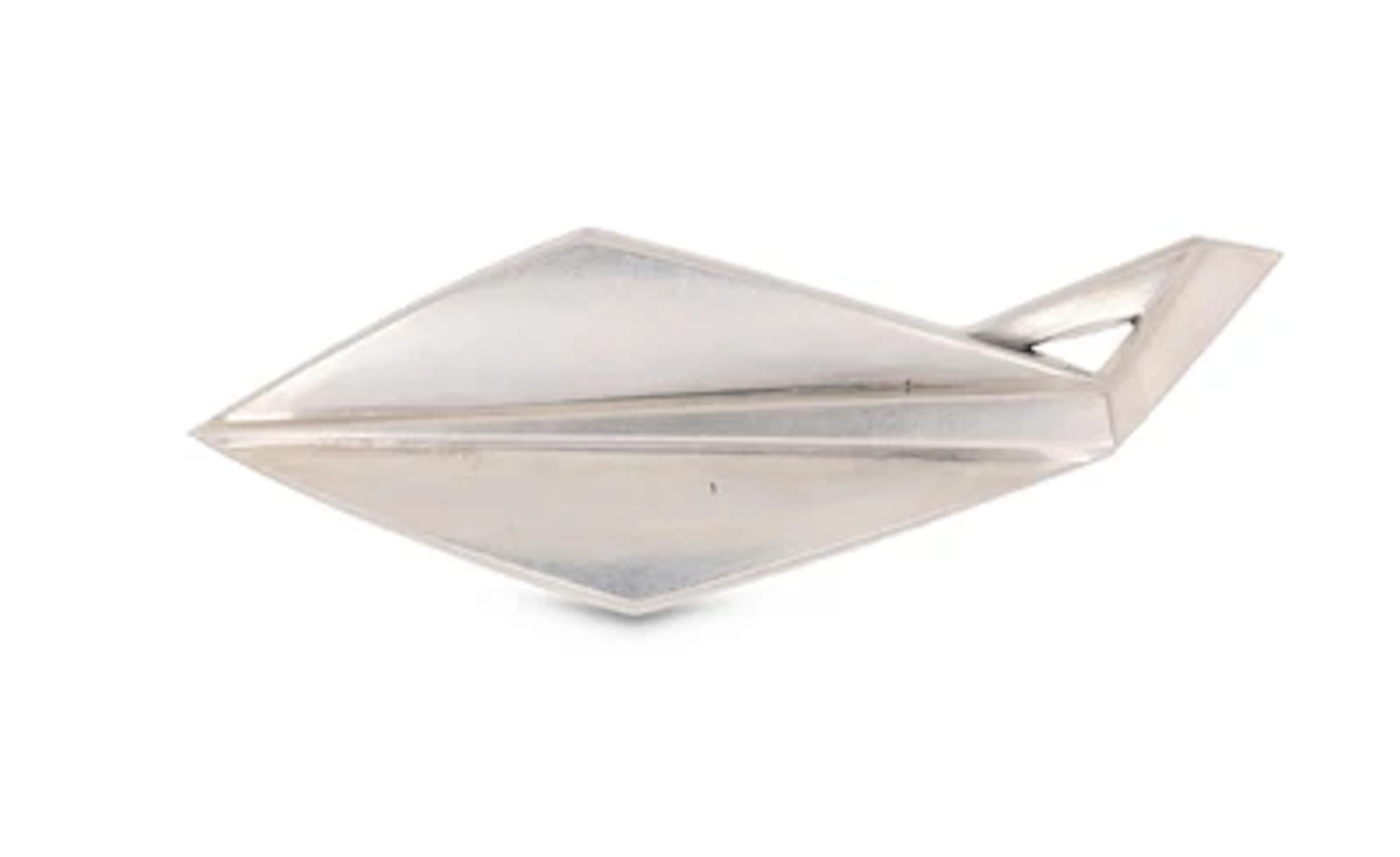A silver brooch in the form of a stylised leaf, Gustav Dahlgren, Malmö, 1957