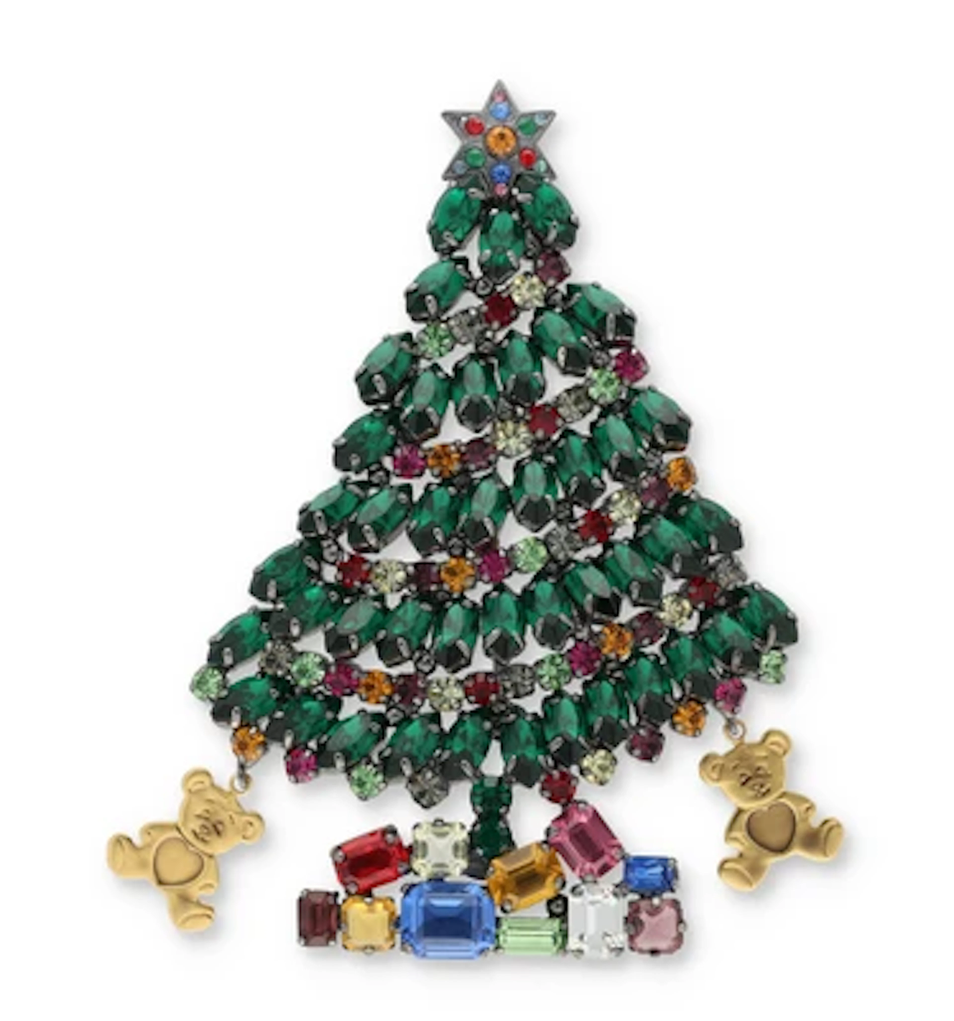 Weihnachtsbaum-Brosche, Kaufbeuren-Neugablonz um 1965/70