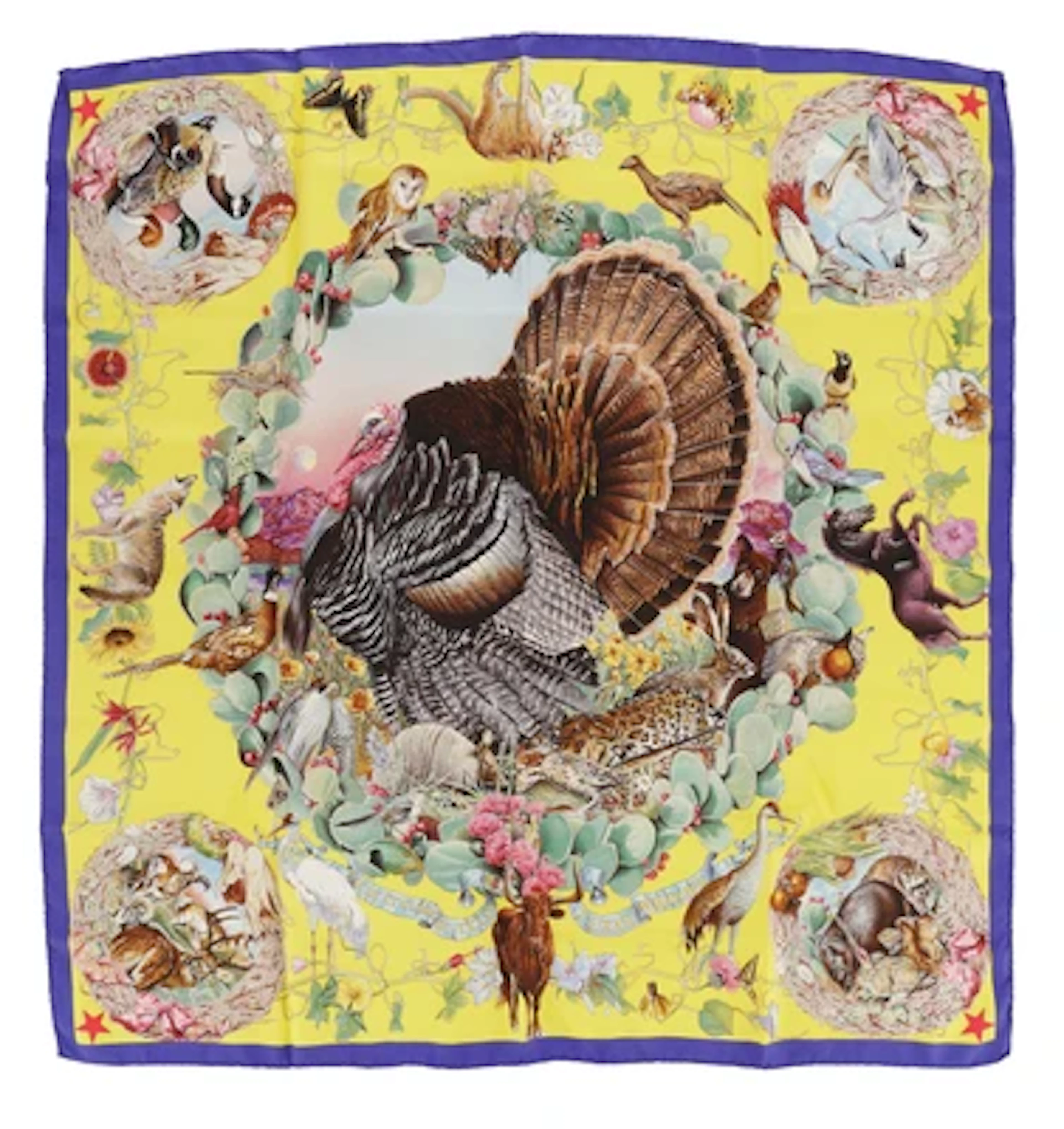 Hermès Tuch "Faune et Flore du Texas - Texas Wildlife"