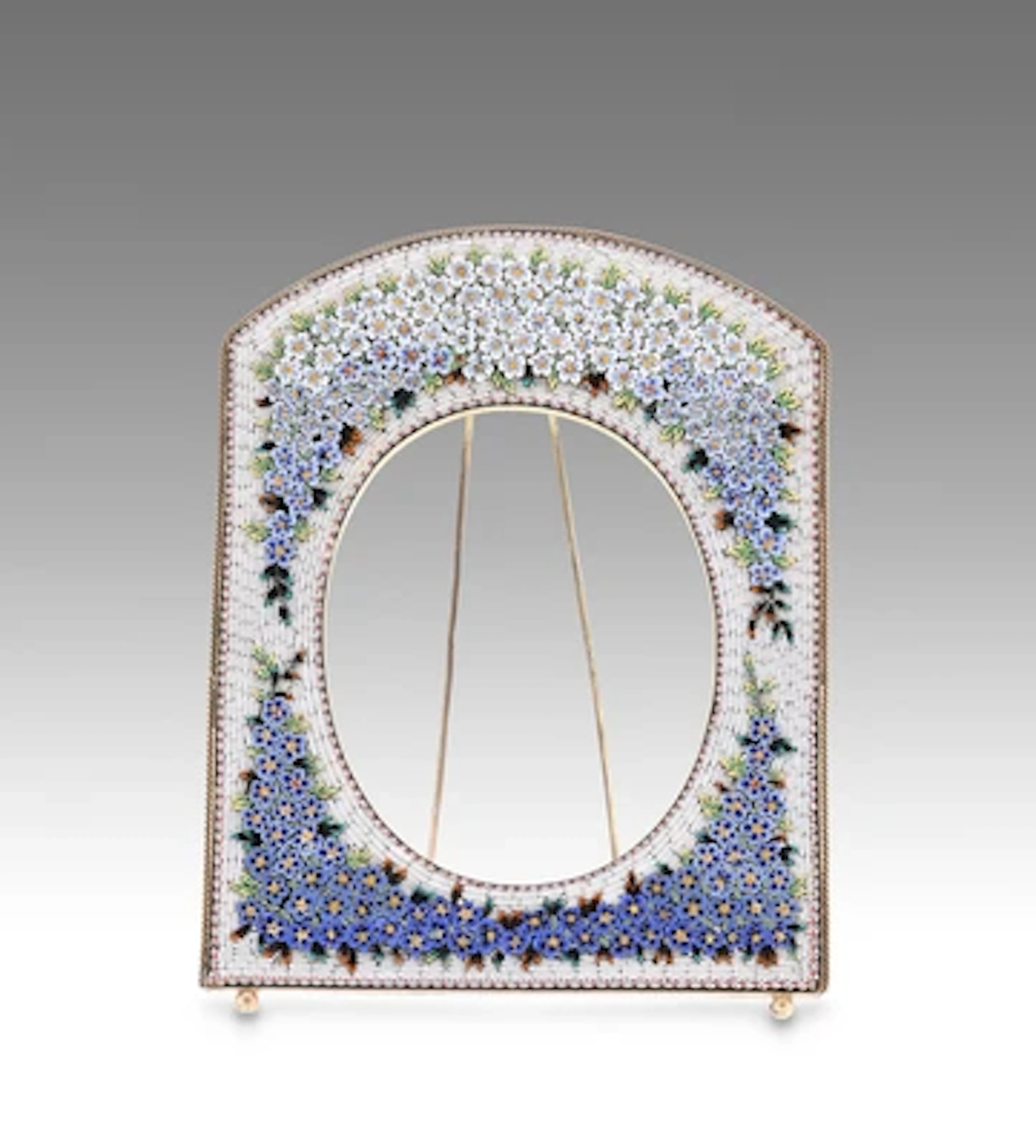 Bilder- bzw. Spiegelrahmen mit floralem Mikromosaikdekor, Murano, um 1950